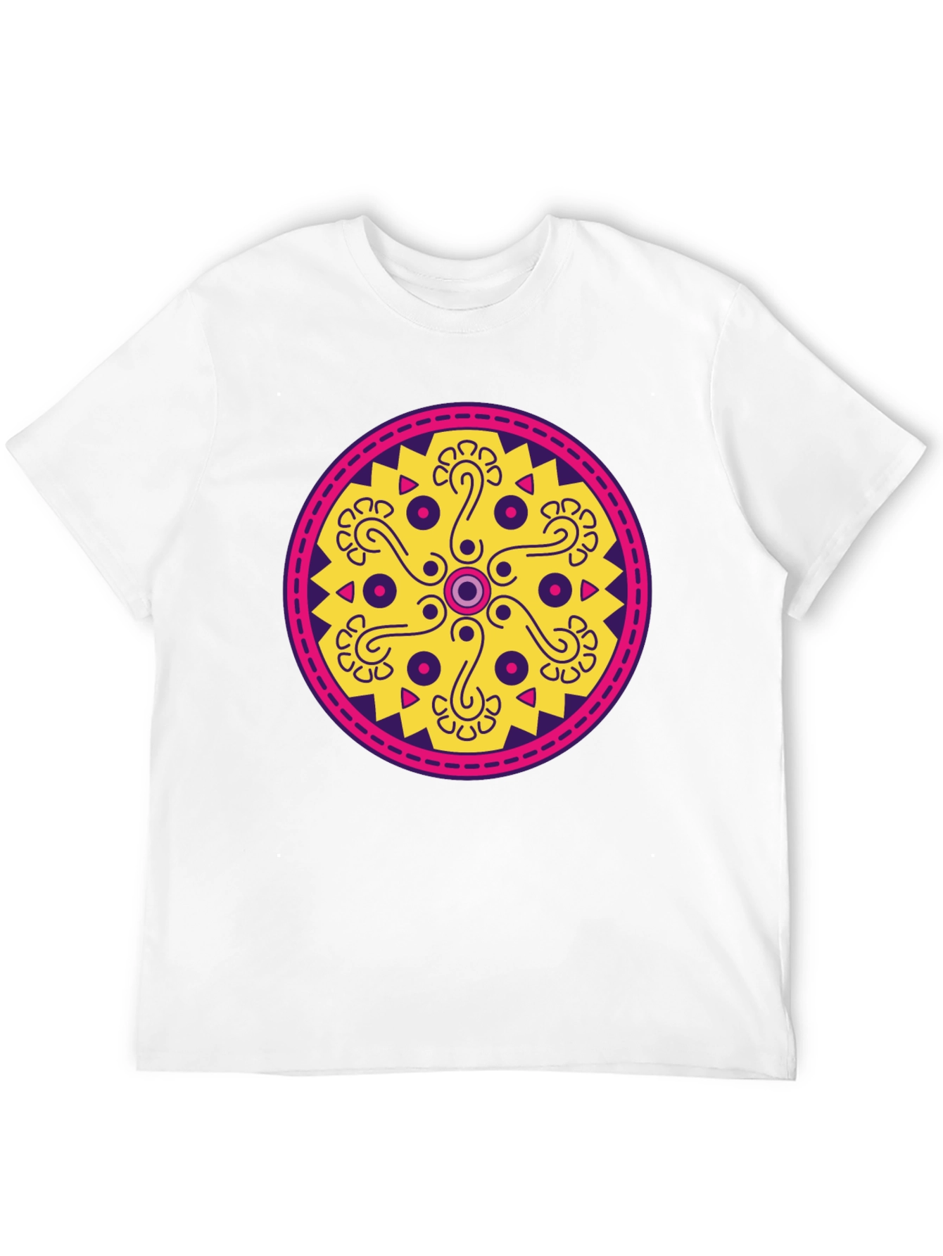Ethnic Pattern Tee - Round Geometric Design