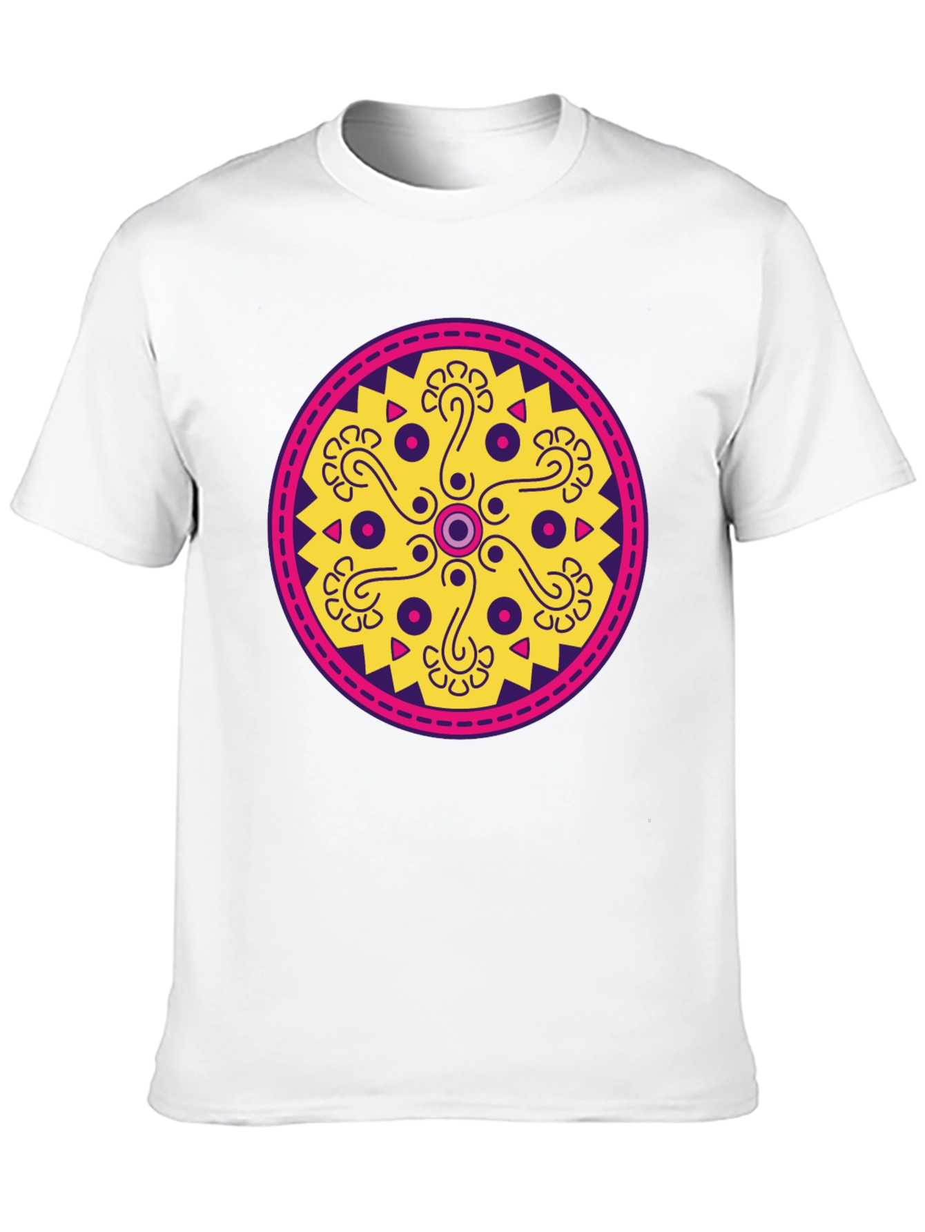 Ethnic Pattern Tee - Round Geometric Design