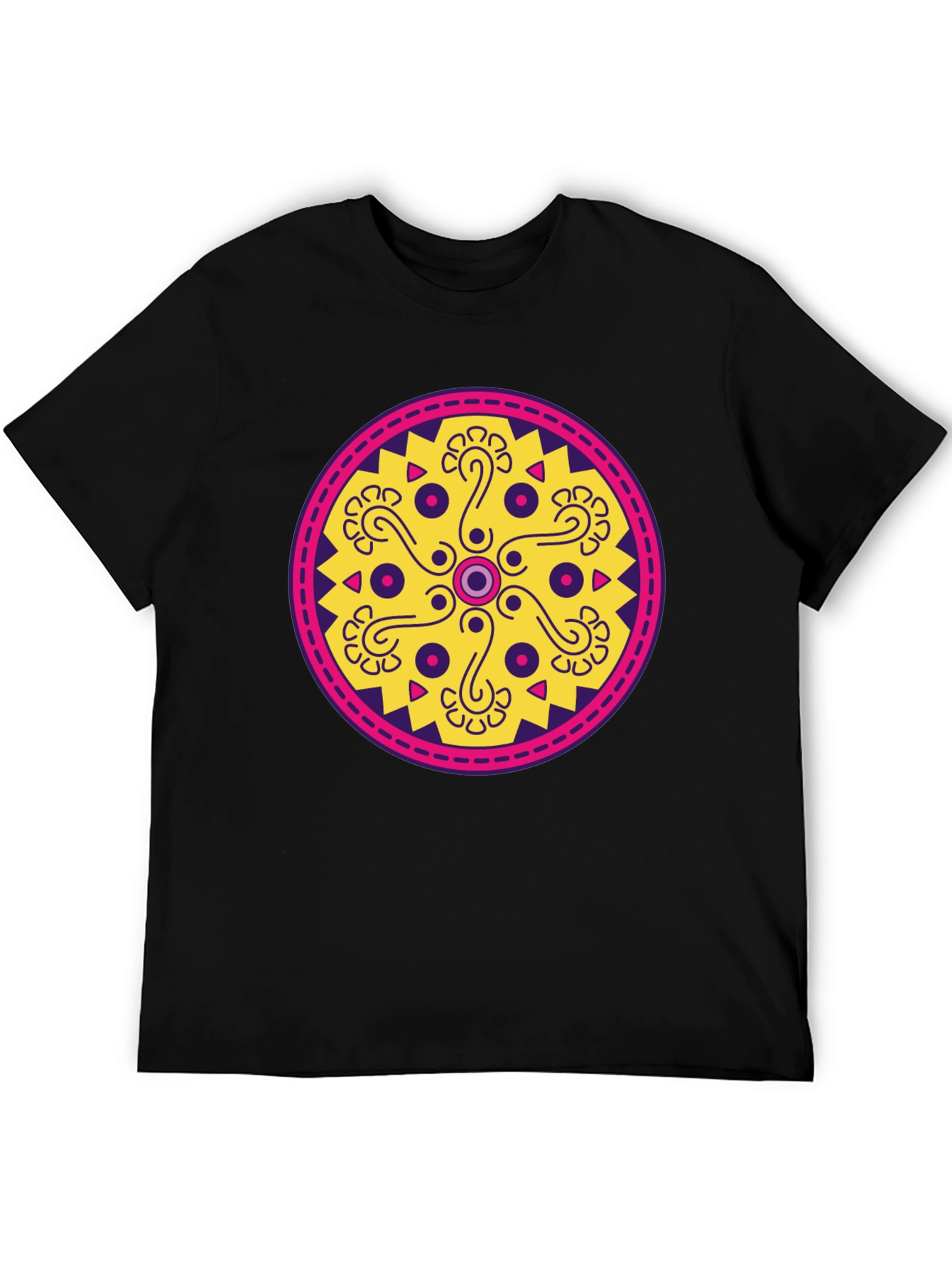 Ethnic Pattern Tee - Round Geometric Design