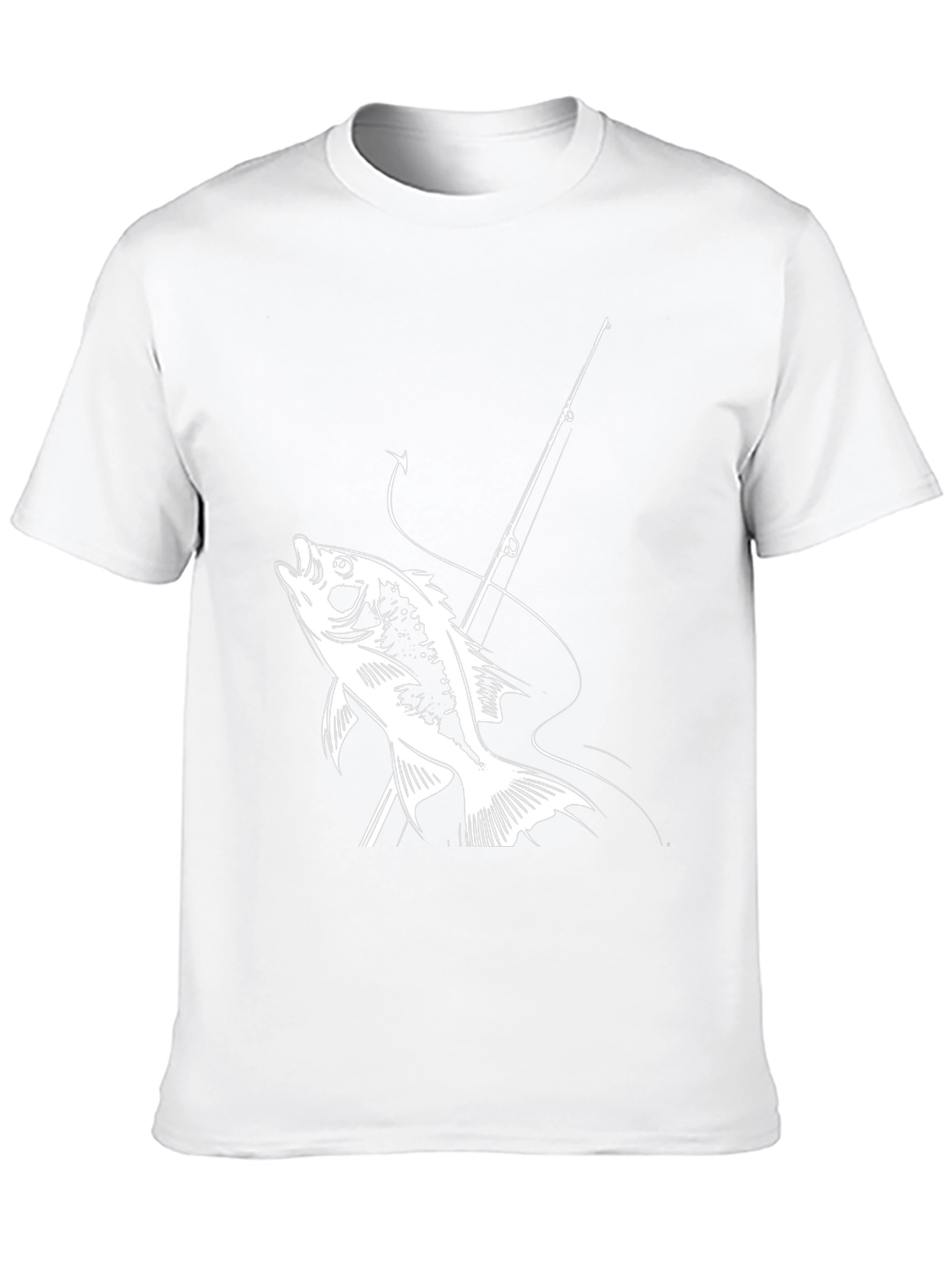 Fishing Graphic Tee - Bass and Rod Design