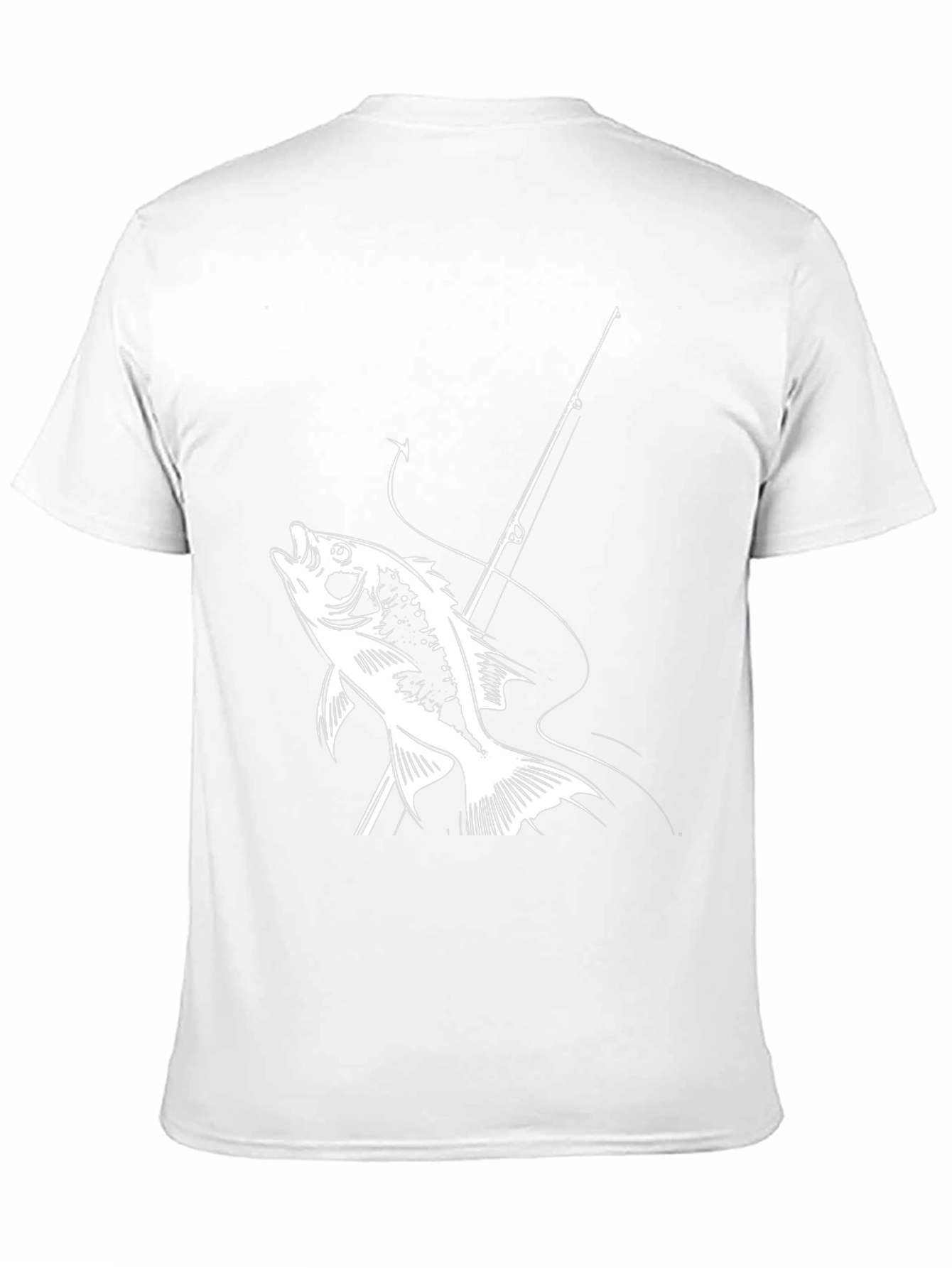 Fishing Graphic Tee - Bass and Rod Design