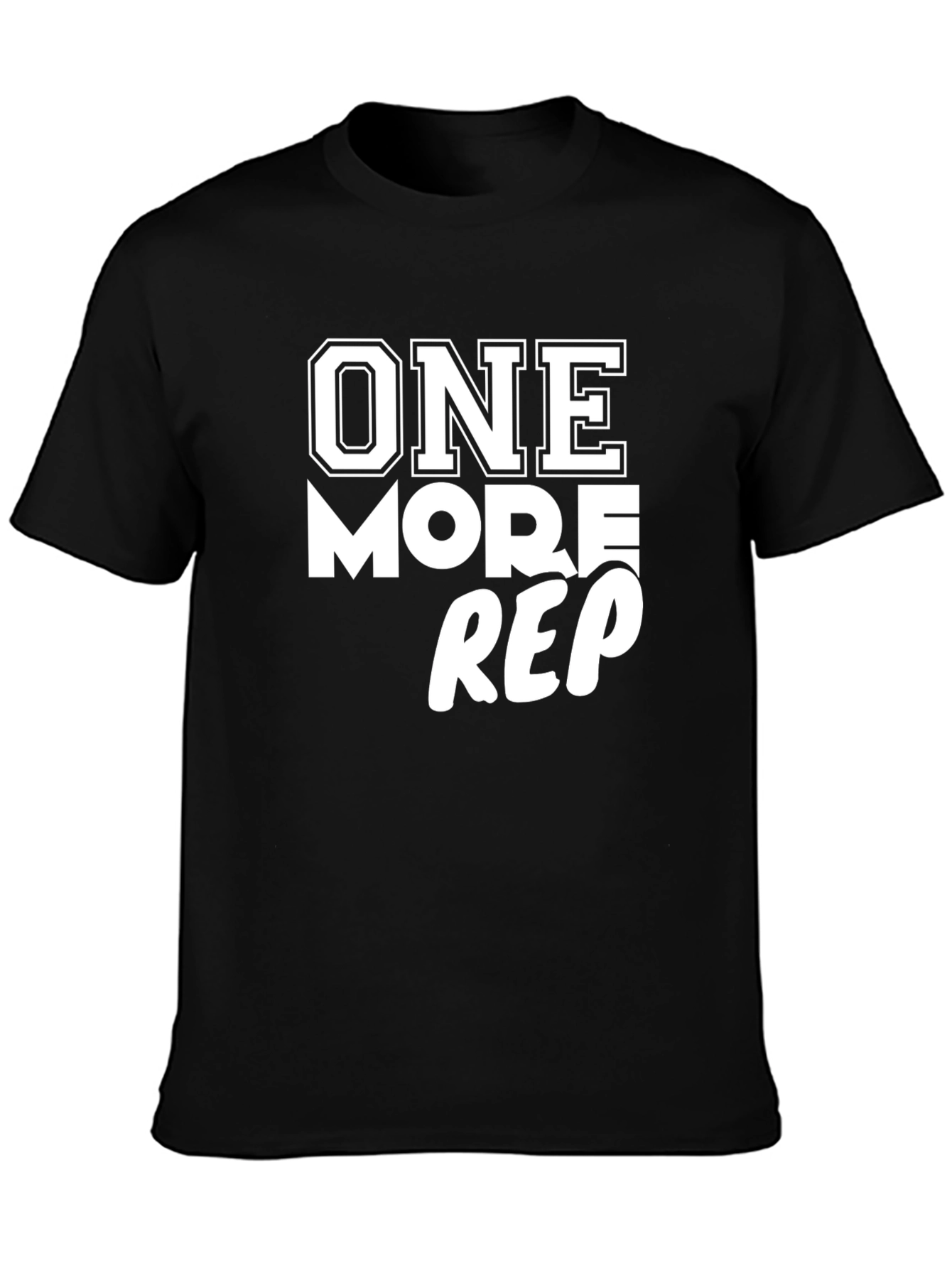 One More Rep Black Cotton T-Shirt