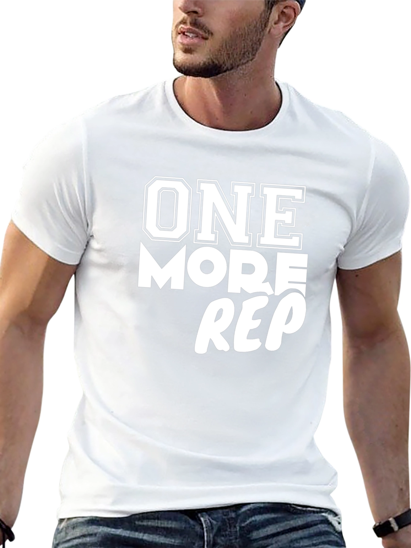 One More Rep Black Cotton T-Shirt