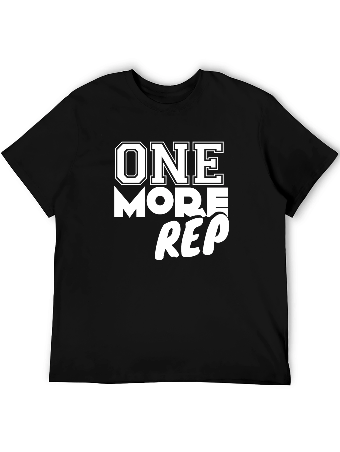 One More Rep Black Cotton T-Shirt