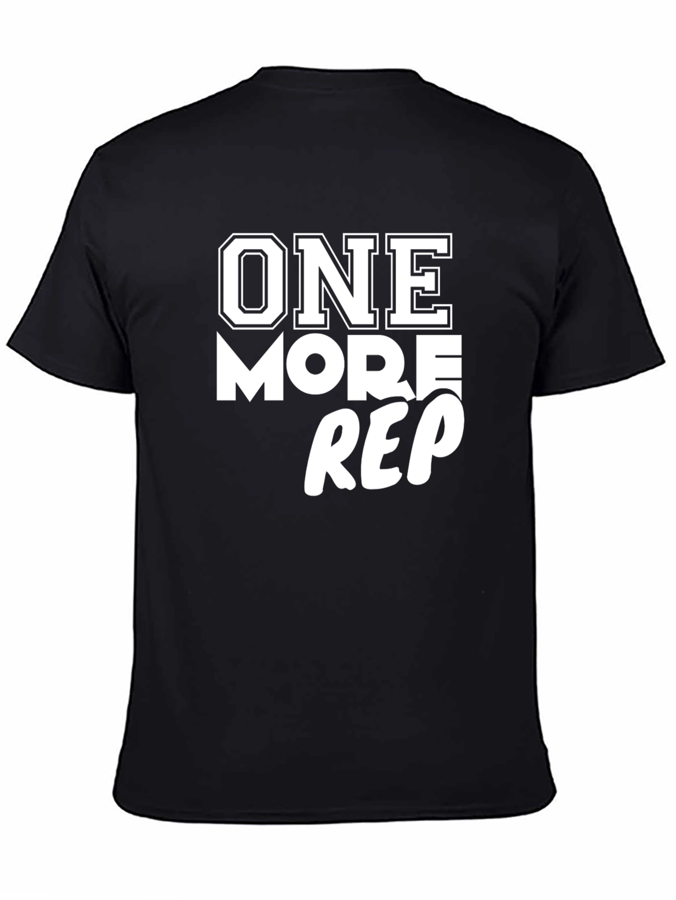 One More Rep Black Cotton T-Shirt