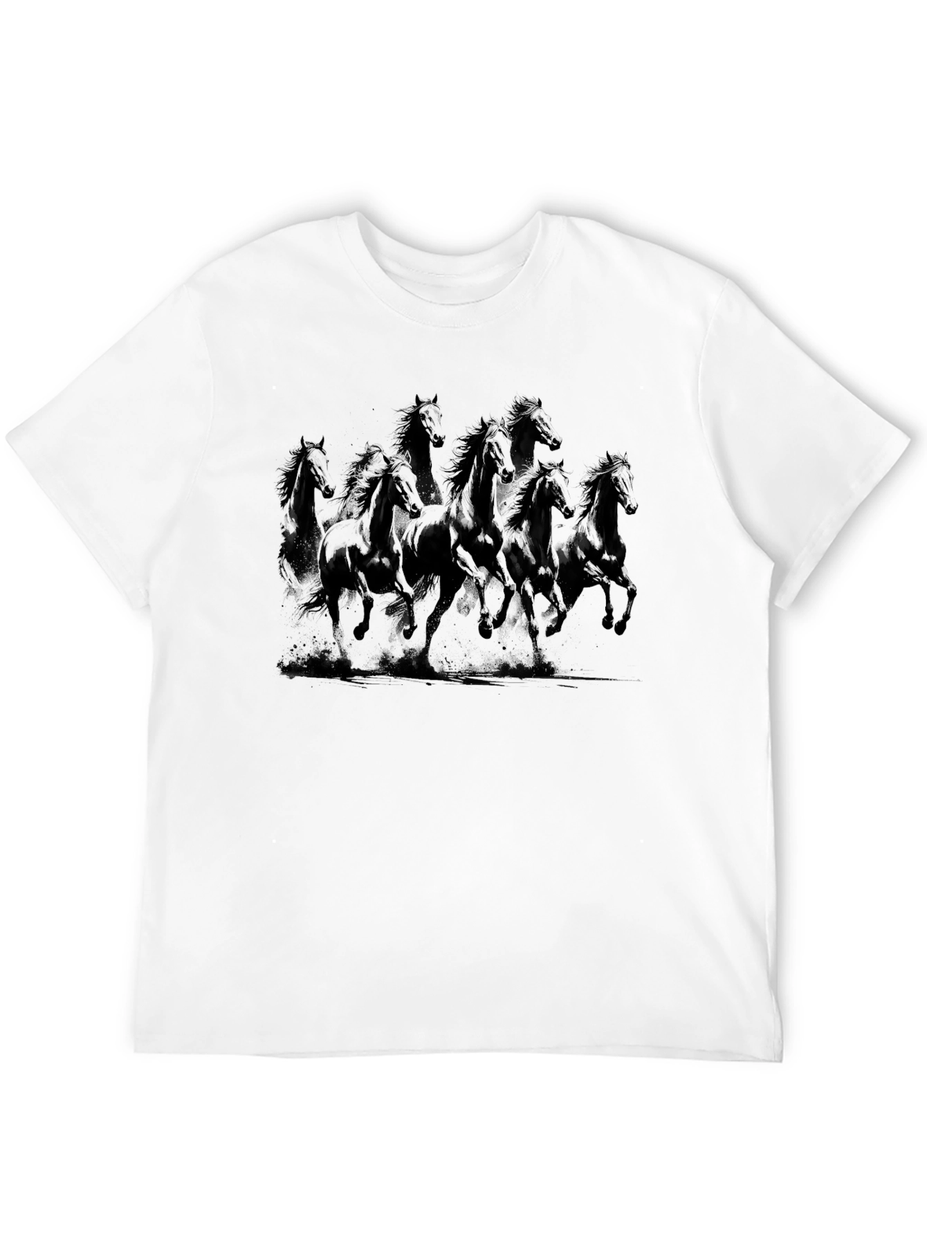 Black Horse Graphic Tee - Stylish Mens T-Shirt