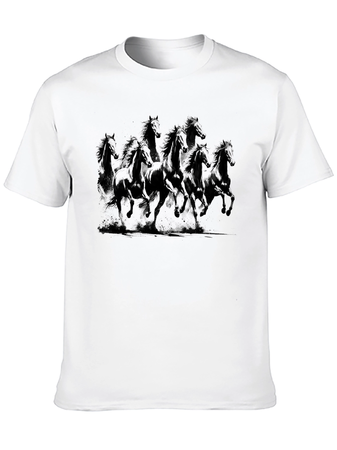 Black Horse Graphic Tee - Stylish Mens T-Shirt