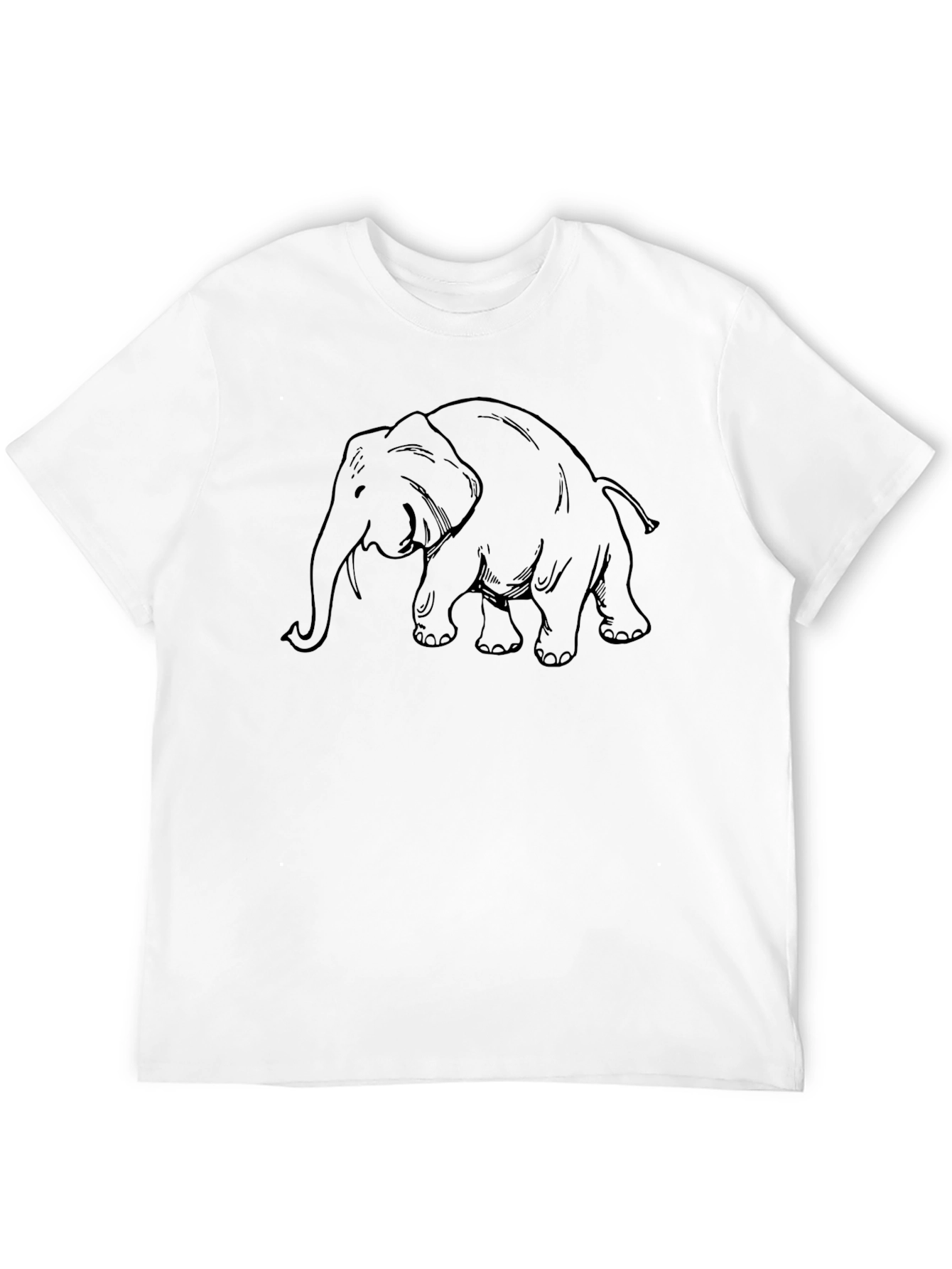 Elephant Graphic Tee - Black Casual T-Shirt