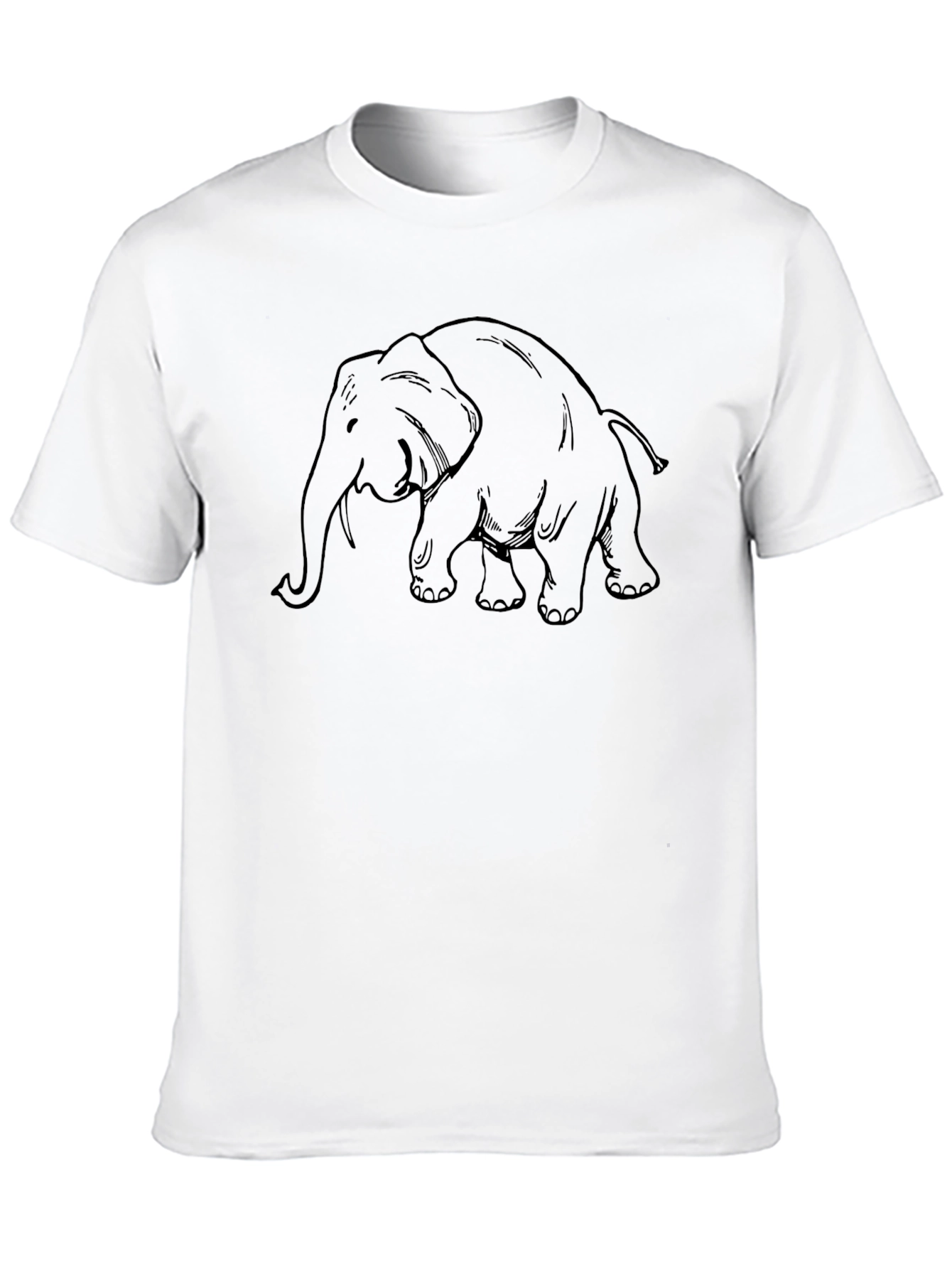 Elephant Graphic Tee - Black Casual T-Shirt