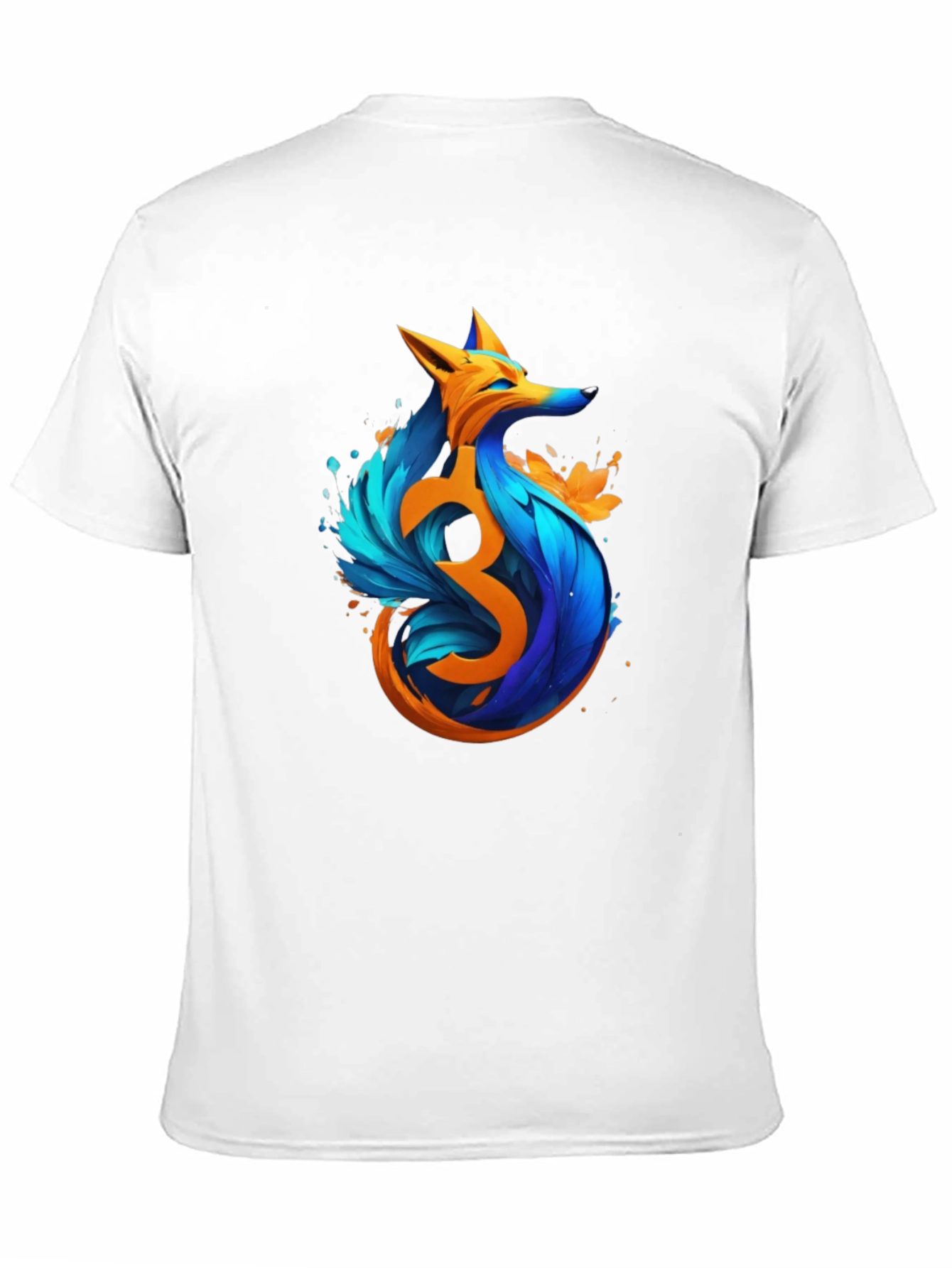 Artistic Fox Graphic Black T-Shirt