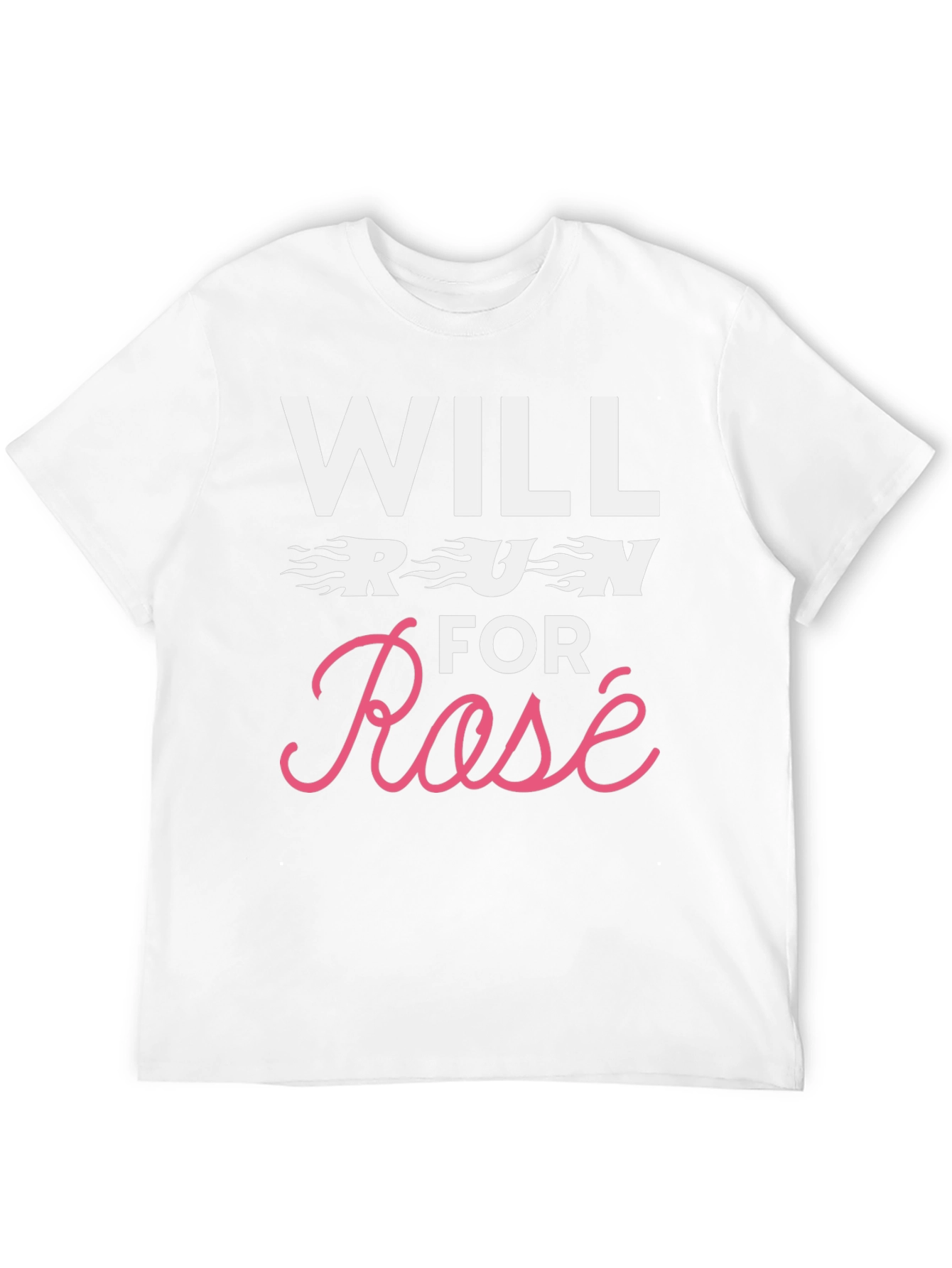 Will Run for Rosé Graphic T-Shirt - Black