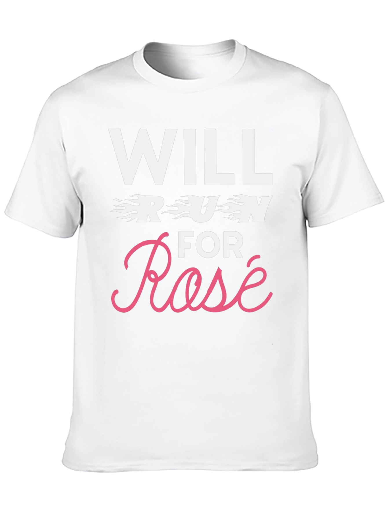 Will Run for Rosé Graphic T-Shirt - Black