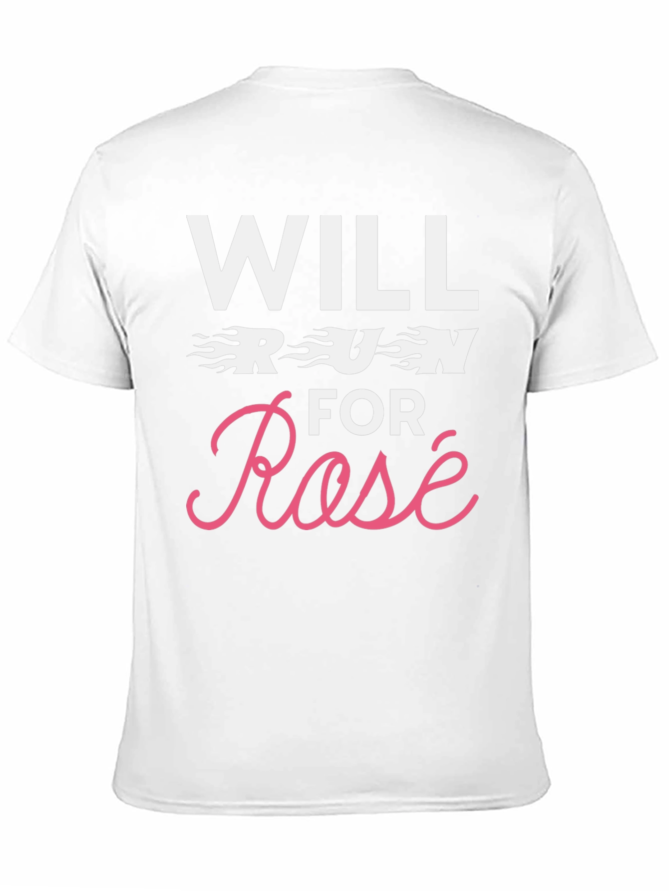 Will Run for Rosé Graphic T-Shirt - Black