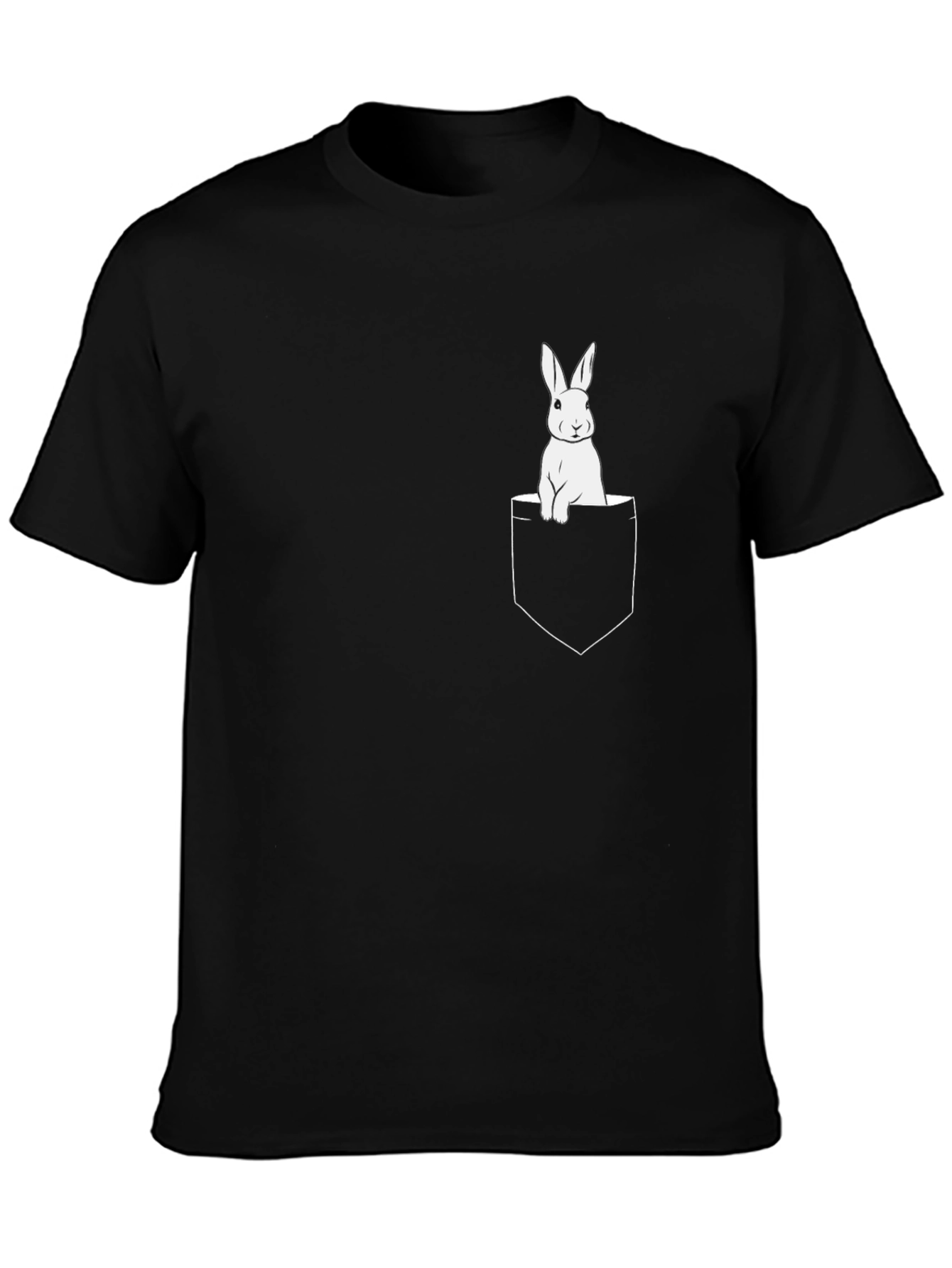 Pocket Bunny Graphic T-Shirt - Black