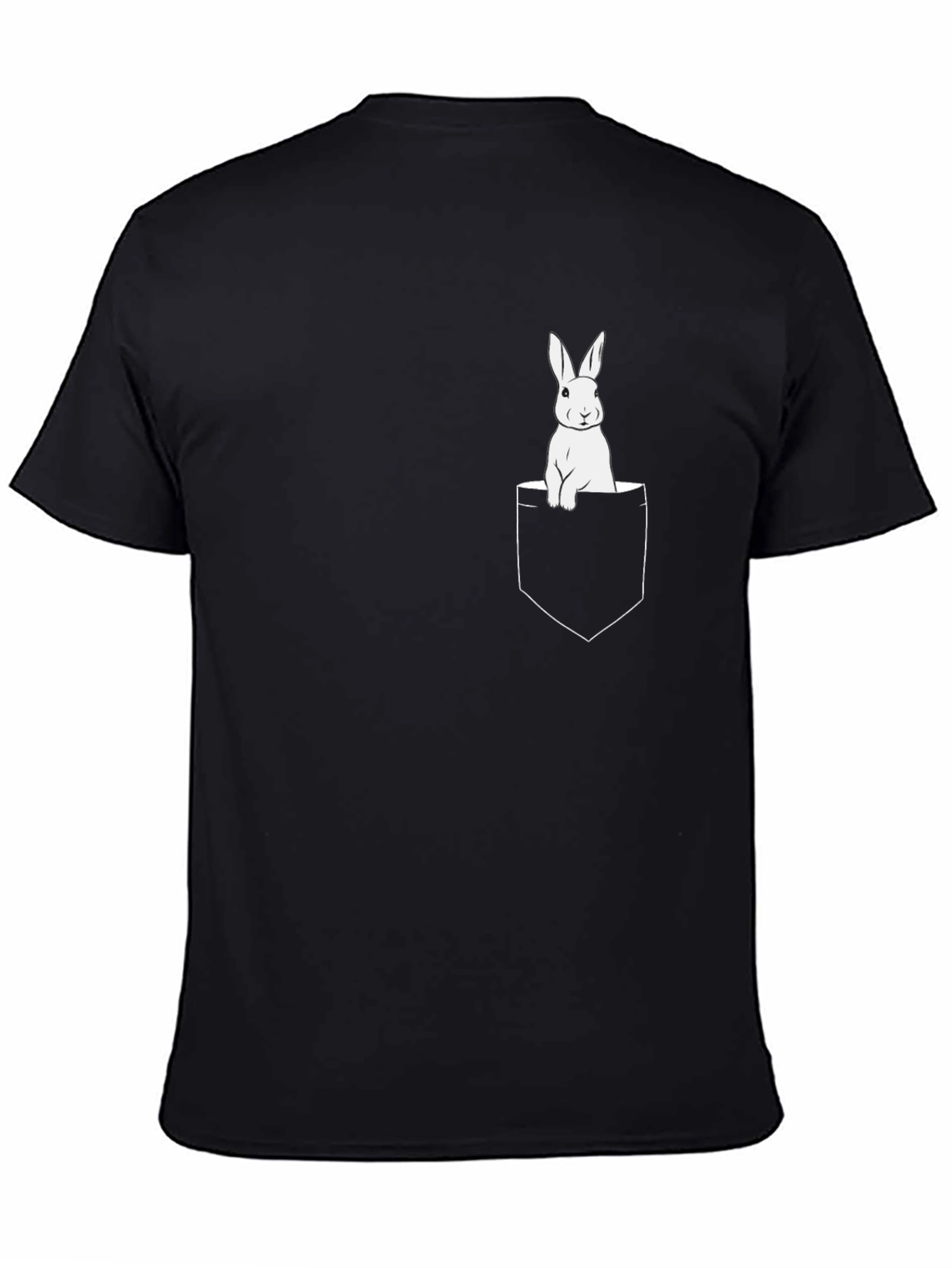 Pocket Bunny Graphic T-Shirt - Black