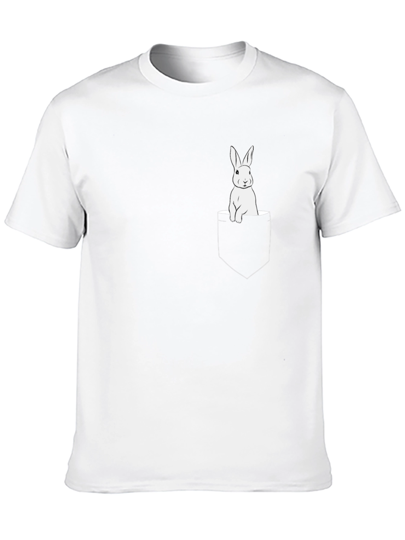 Pocket Bunny Graphic T-Shirt - Black