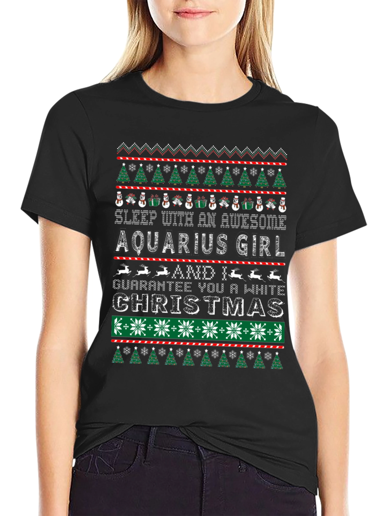 Aquarius Girl Ugly Christmas T-Shirt