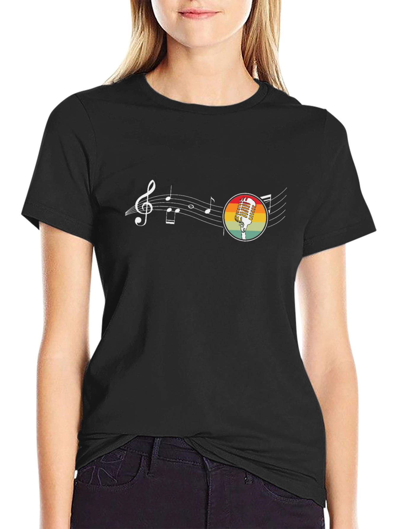 Retro Microphone Music T-Shirt