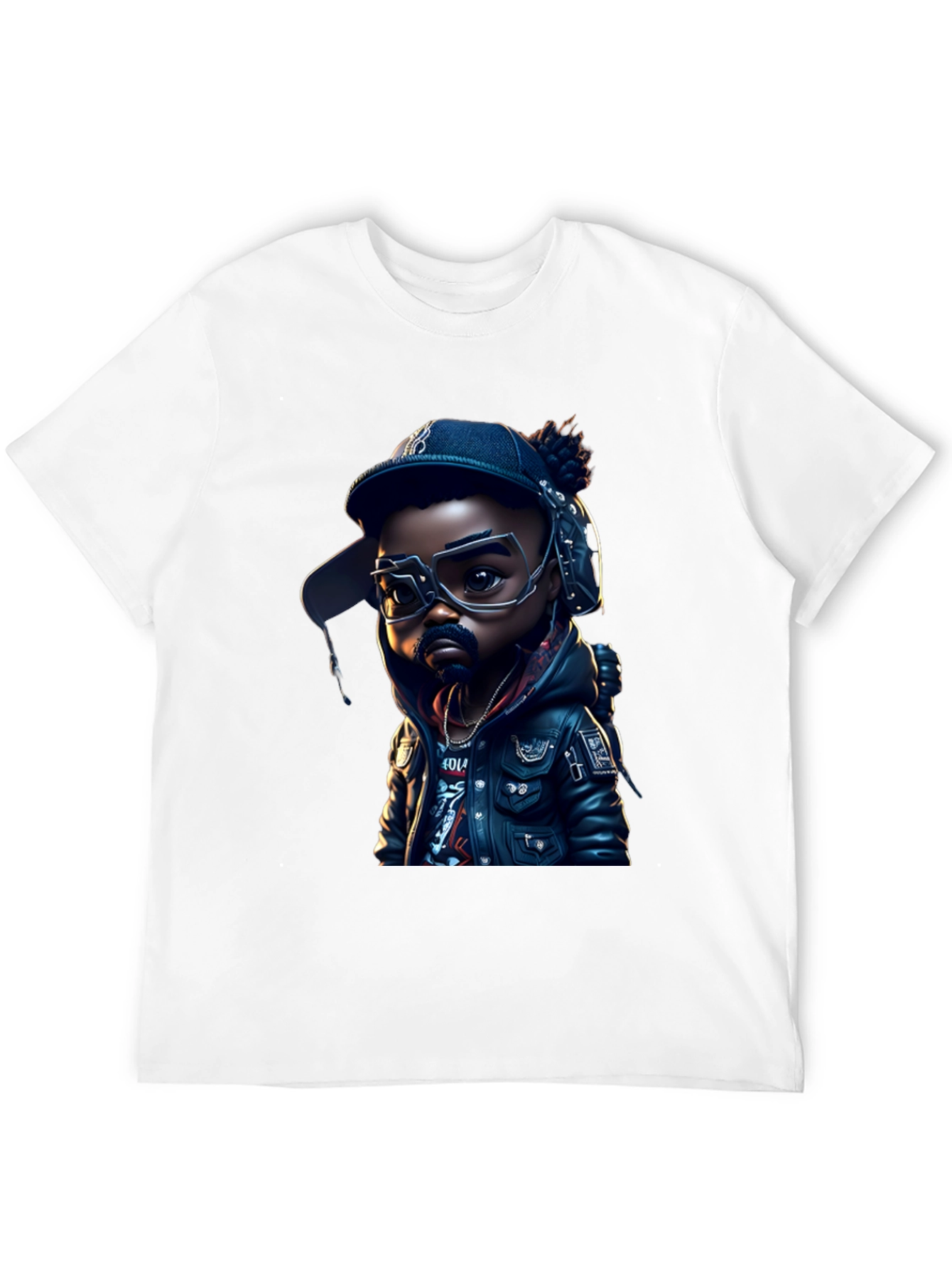 Cartoon Hip Hop Kid on Black Tee