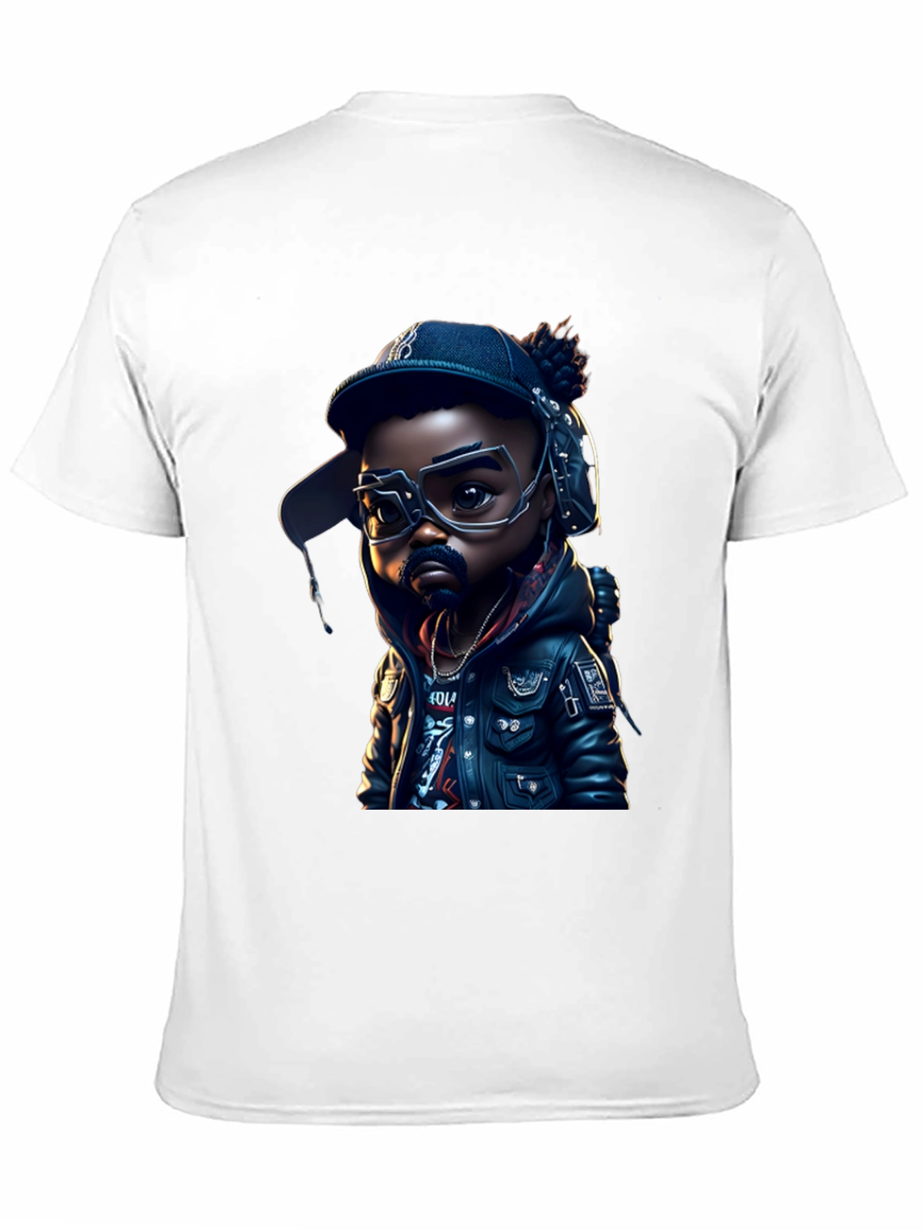 Cartoon Hip Hop Kid on Black Tee