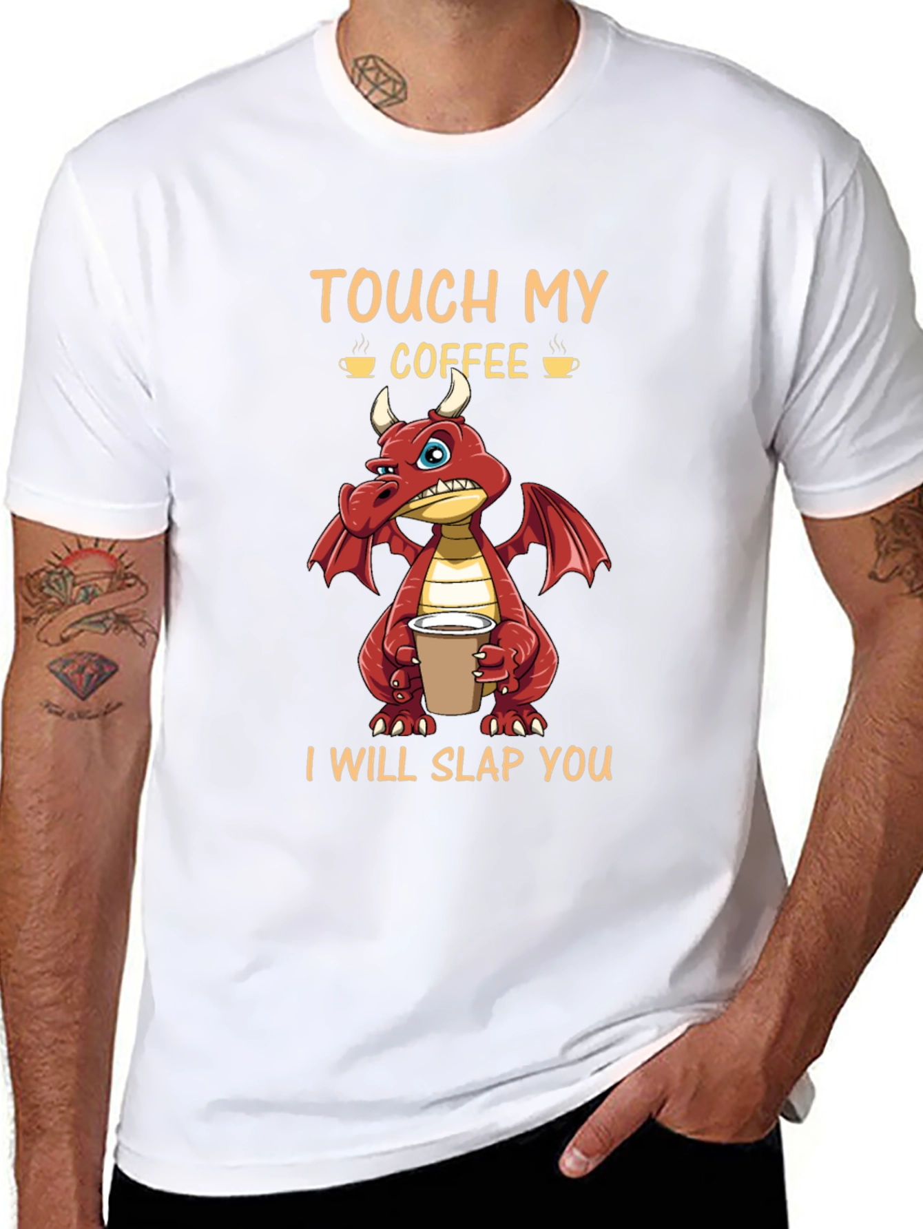 Touch My Coffee Dragon Graphic Tee