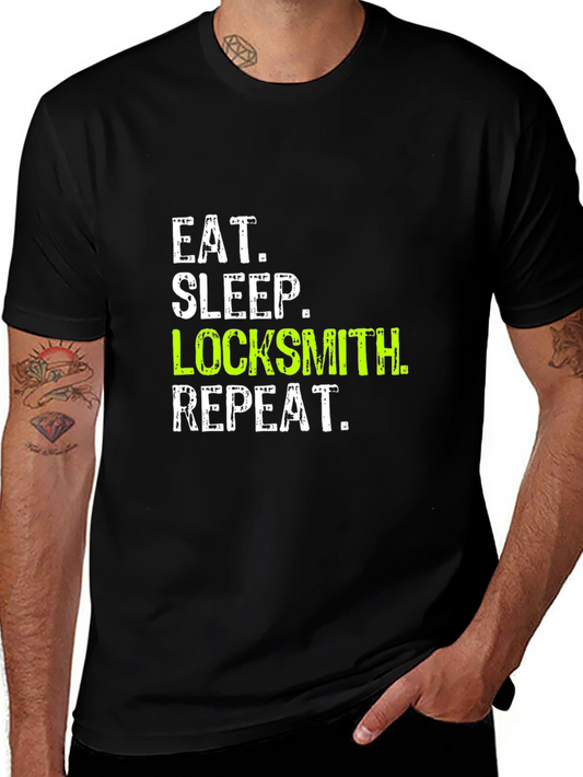 Eat Sleep Locksmith Repeat Black T-Shirt