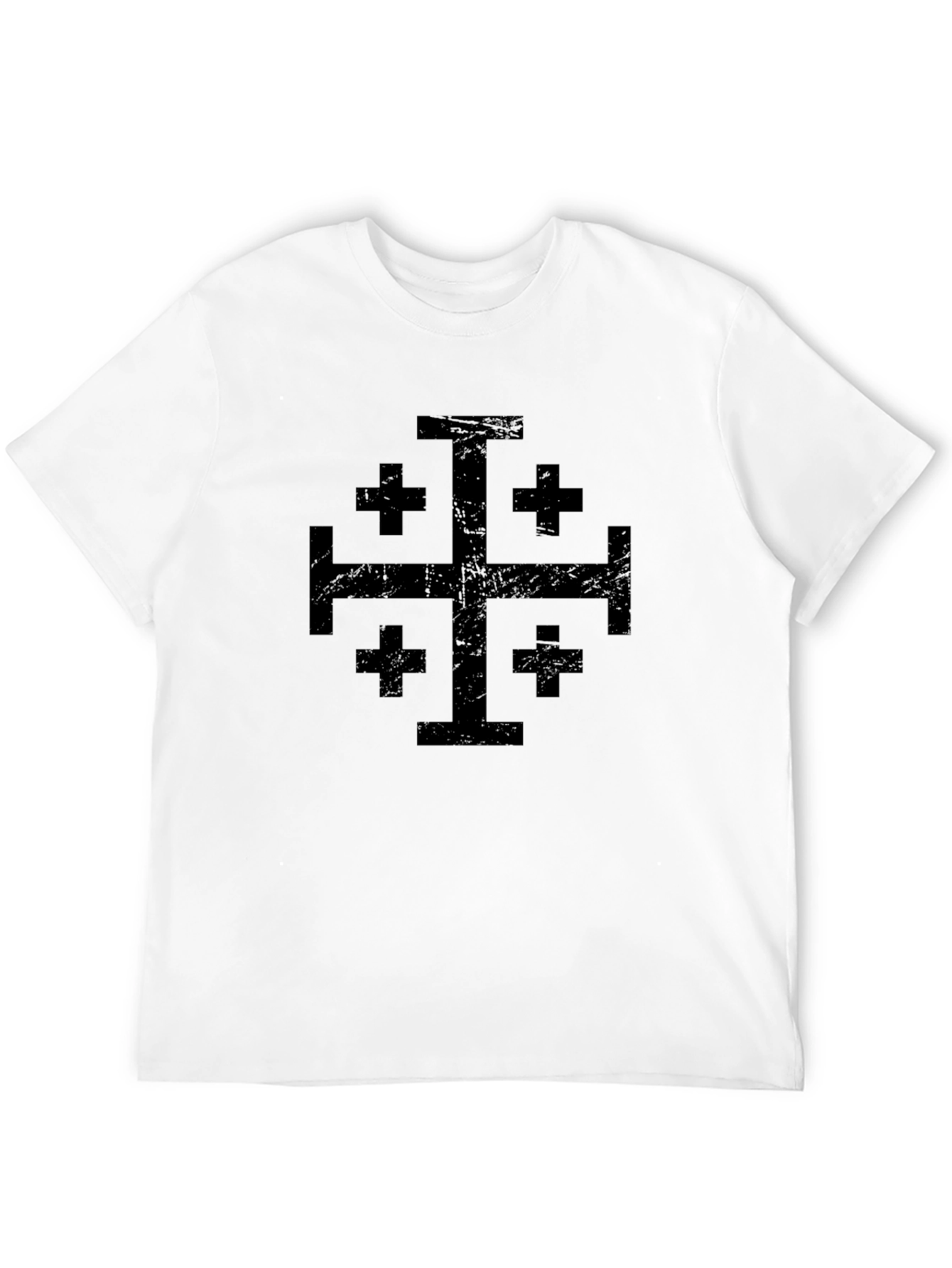 Jerusalem Cross Graphic Black T-Shirt