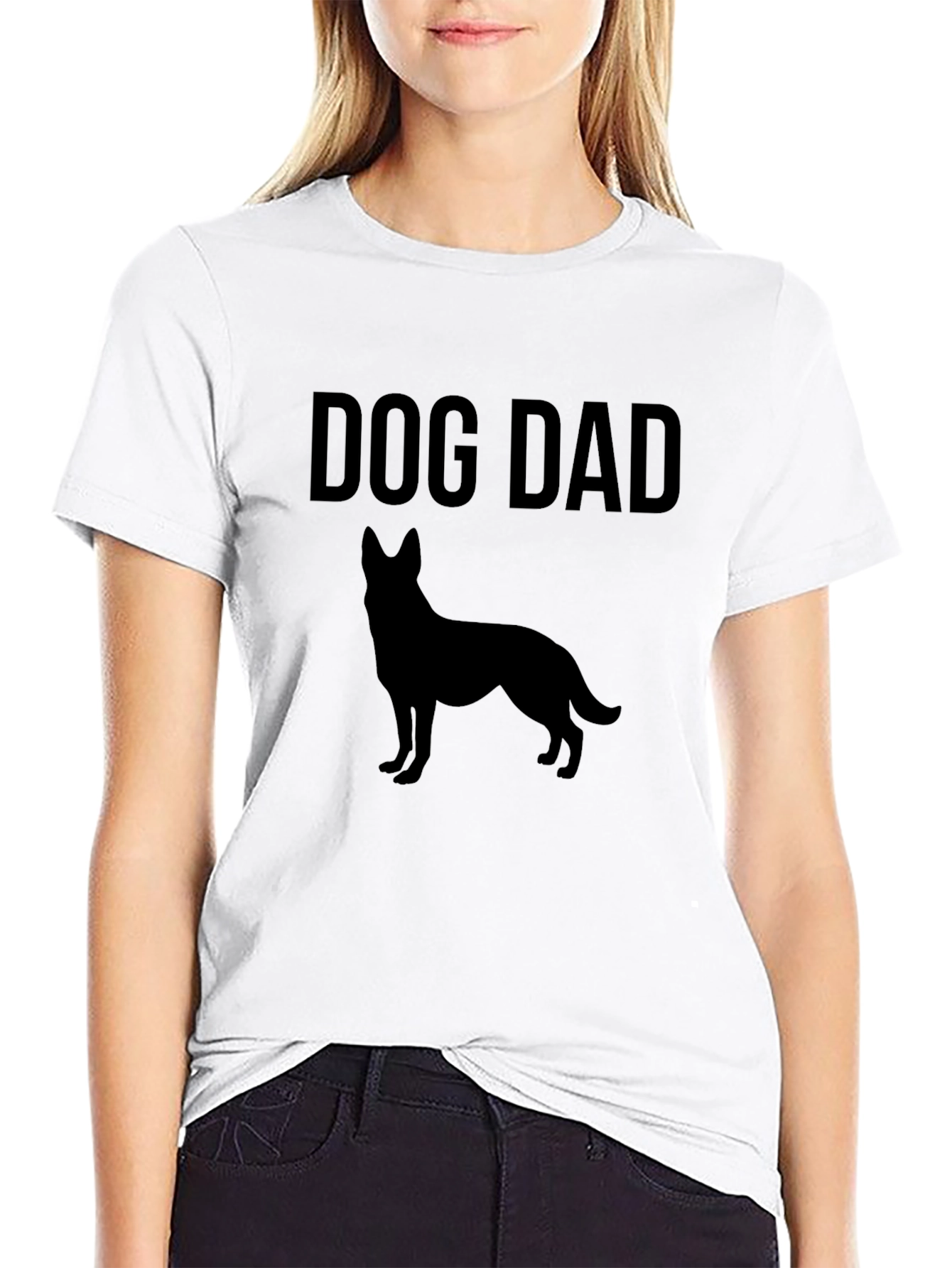 Dog Dad T-Shirt - German Shepherd Silhouette Design