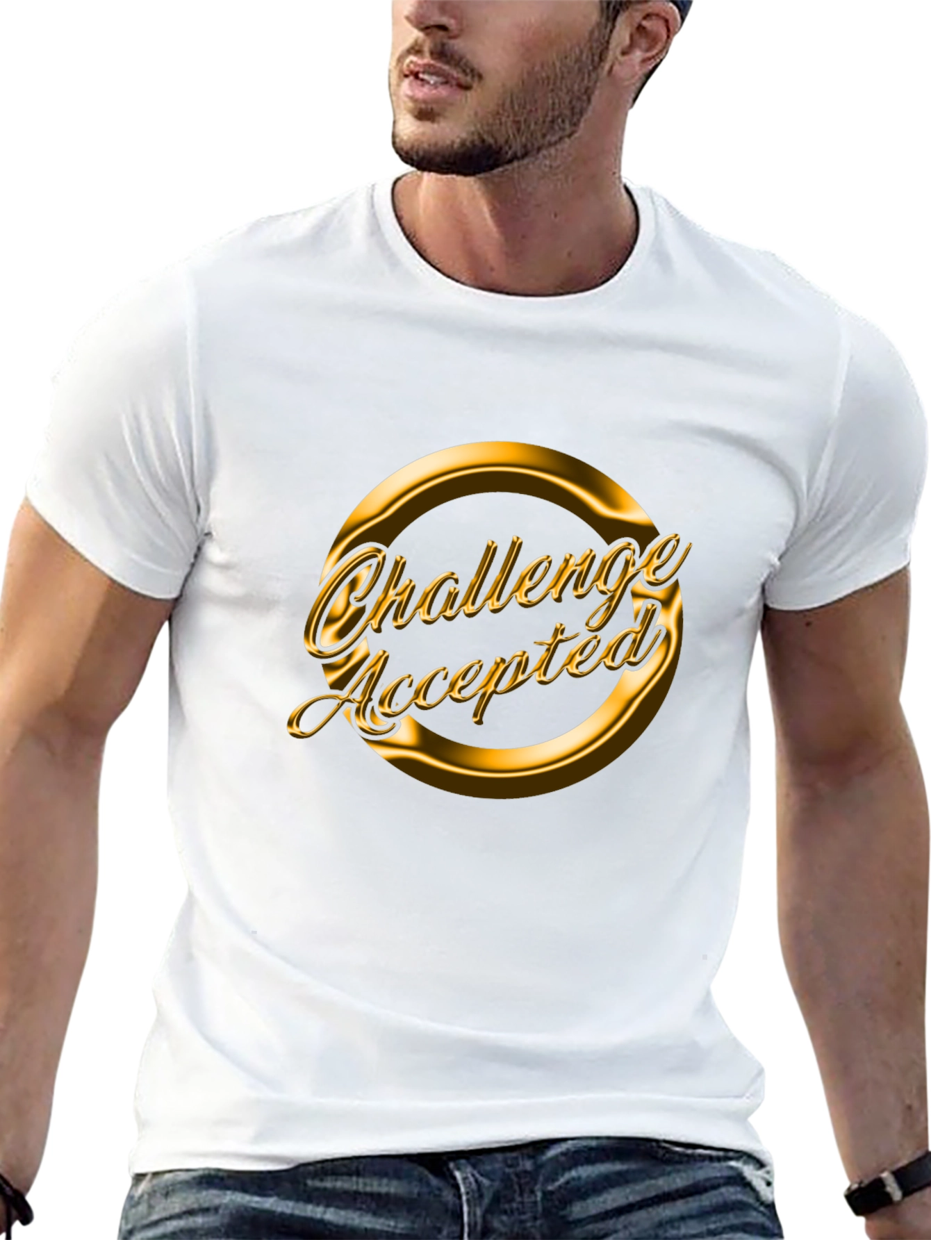 Challenge Accepted Black Graphic Tee