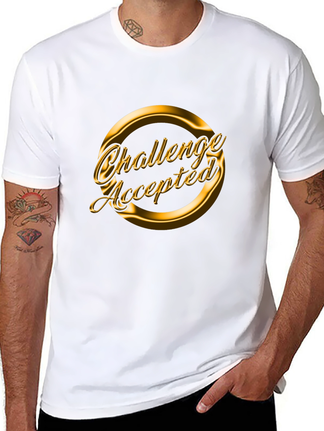 Challenge Accepted Black Graphic Tee
