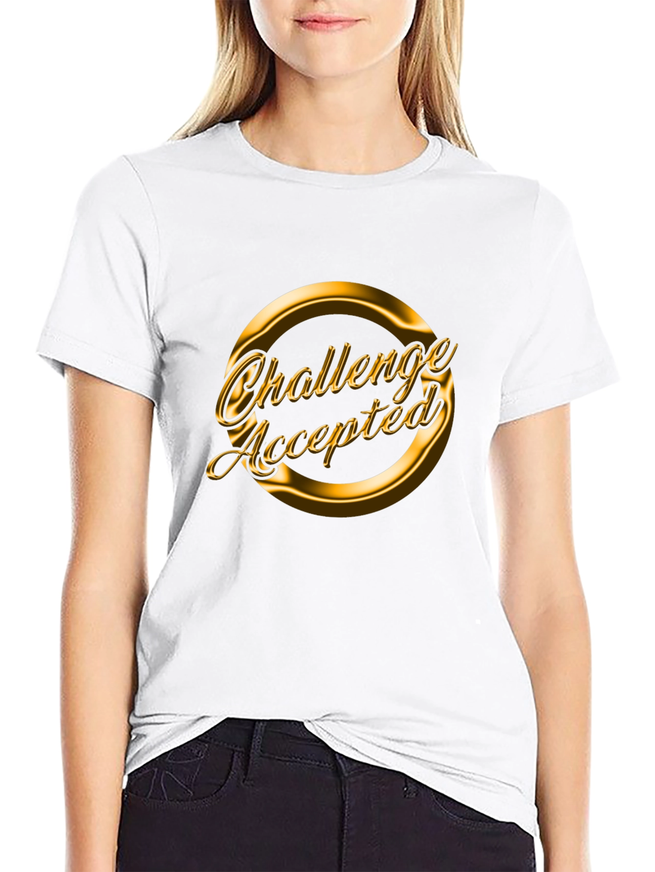 Challenge Accepted Black Graphic Tee