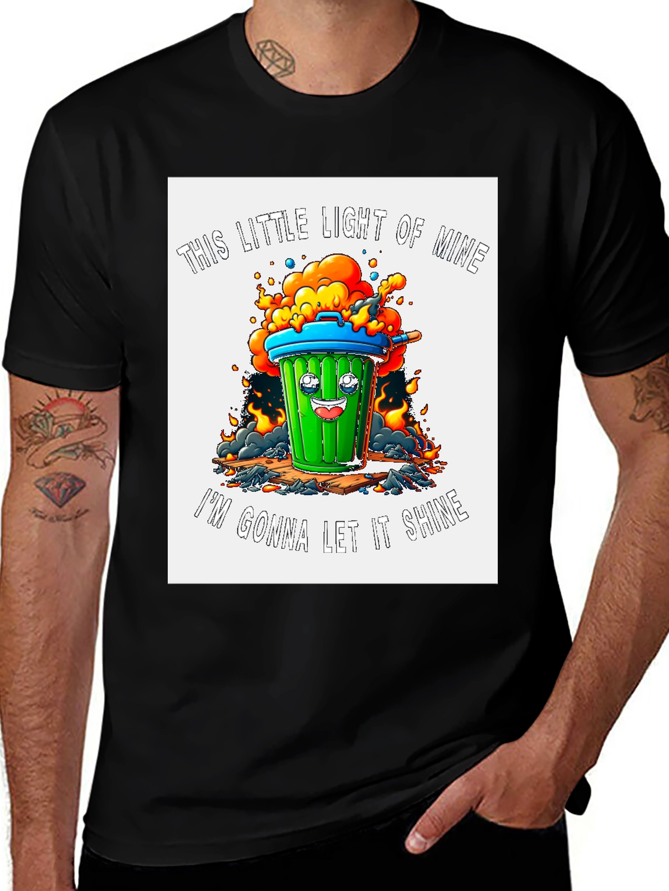 Trash Can Let It Shine Graphic Tee