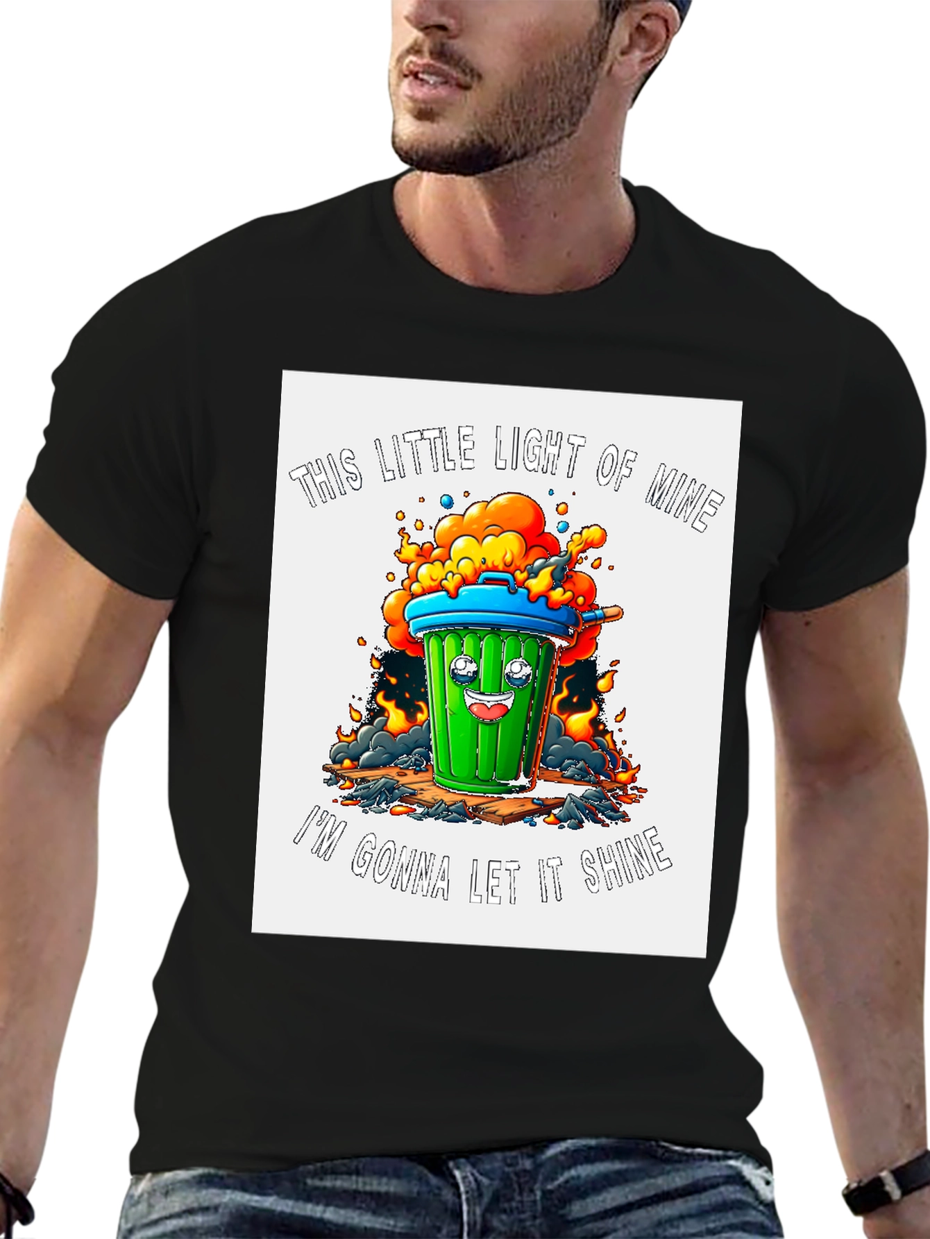 Trash Can Let It Shine Graphic Tee