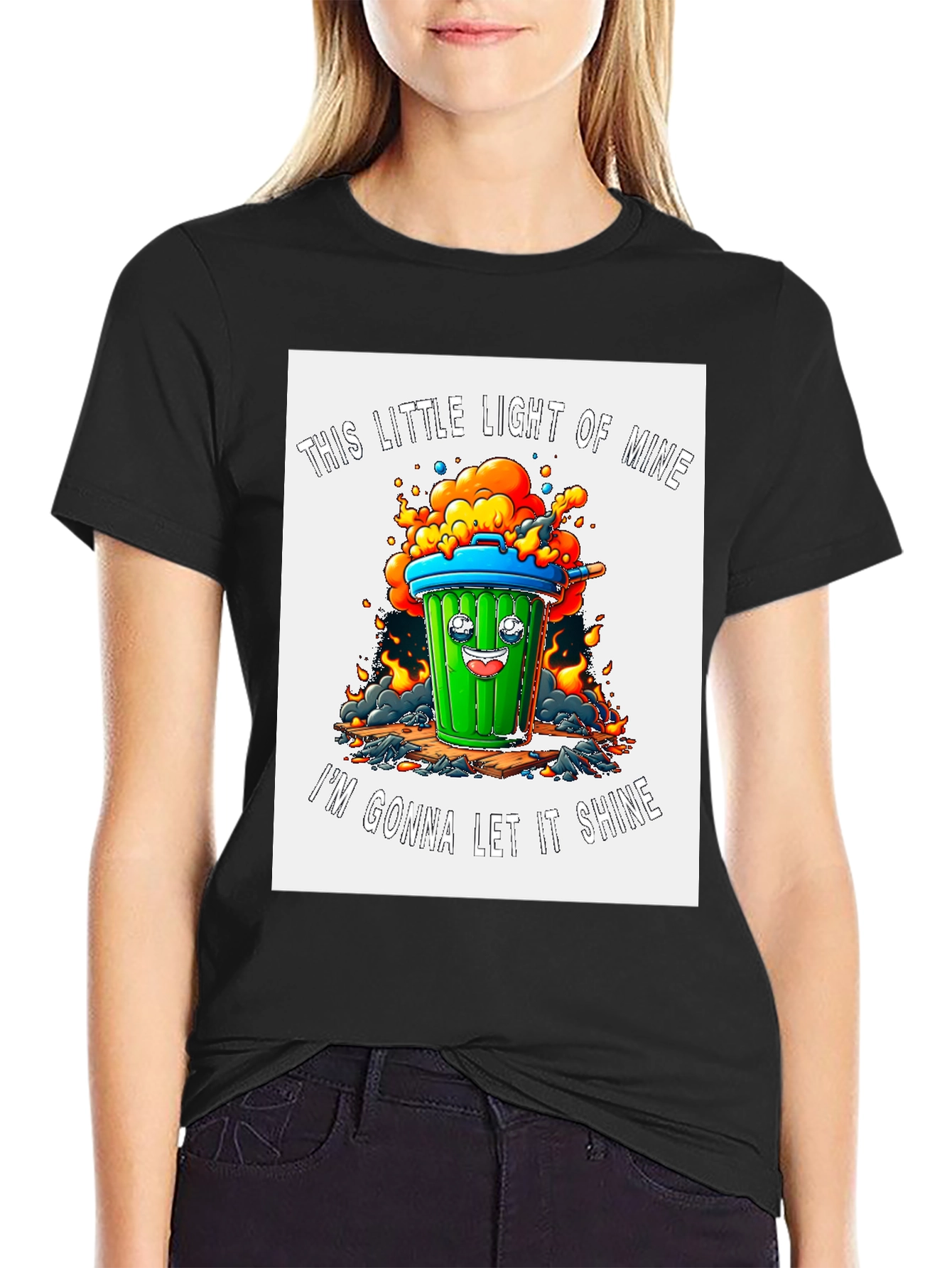 Trash Can Let It Shine Graphic Tee