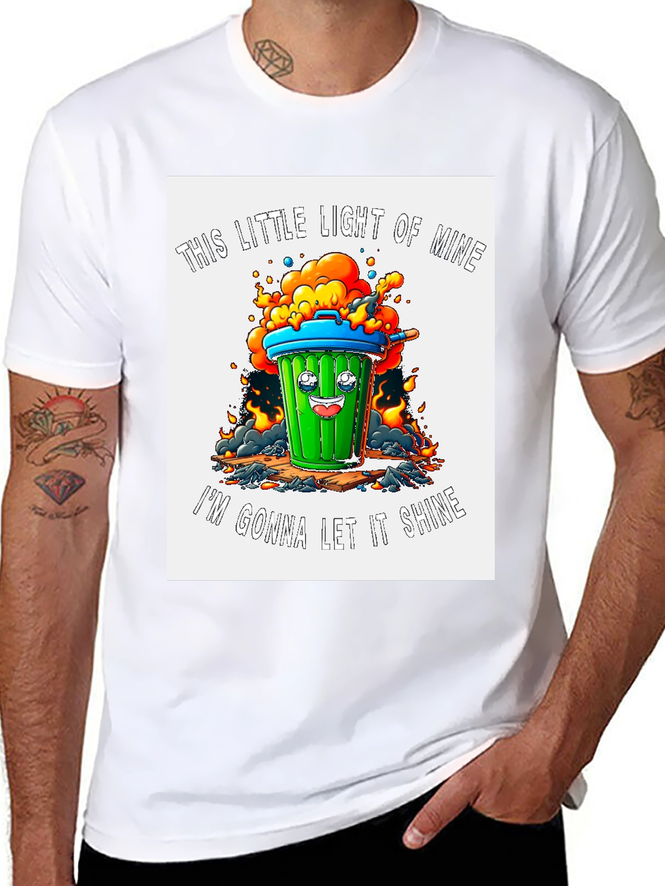 Trash Can Let It Shine Graphic Tee