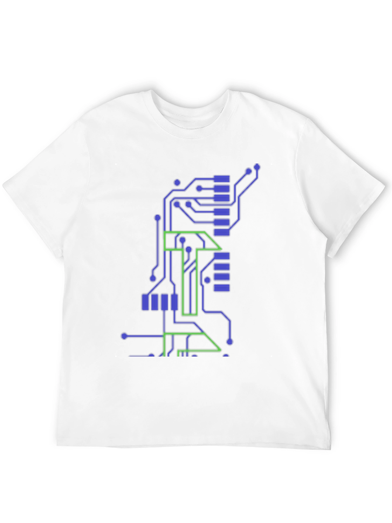 Tech Circuit Board Graphic Tee - Black Cotton T-Shirt