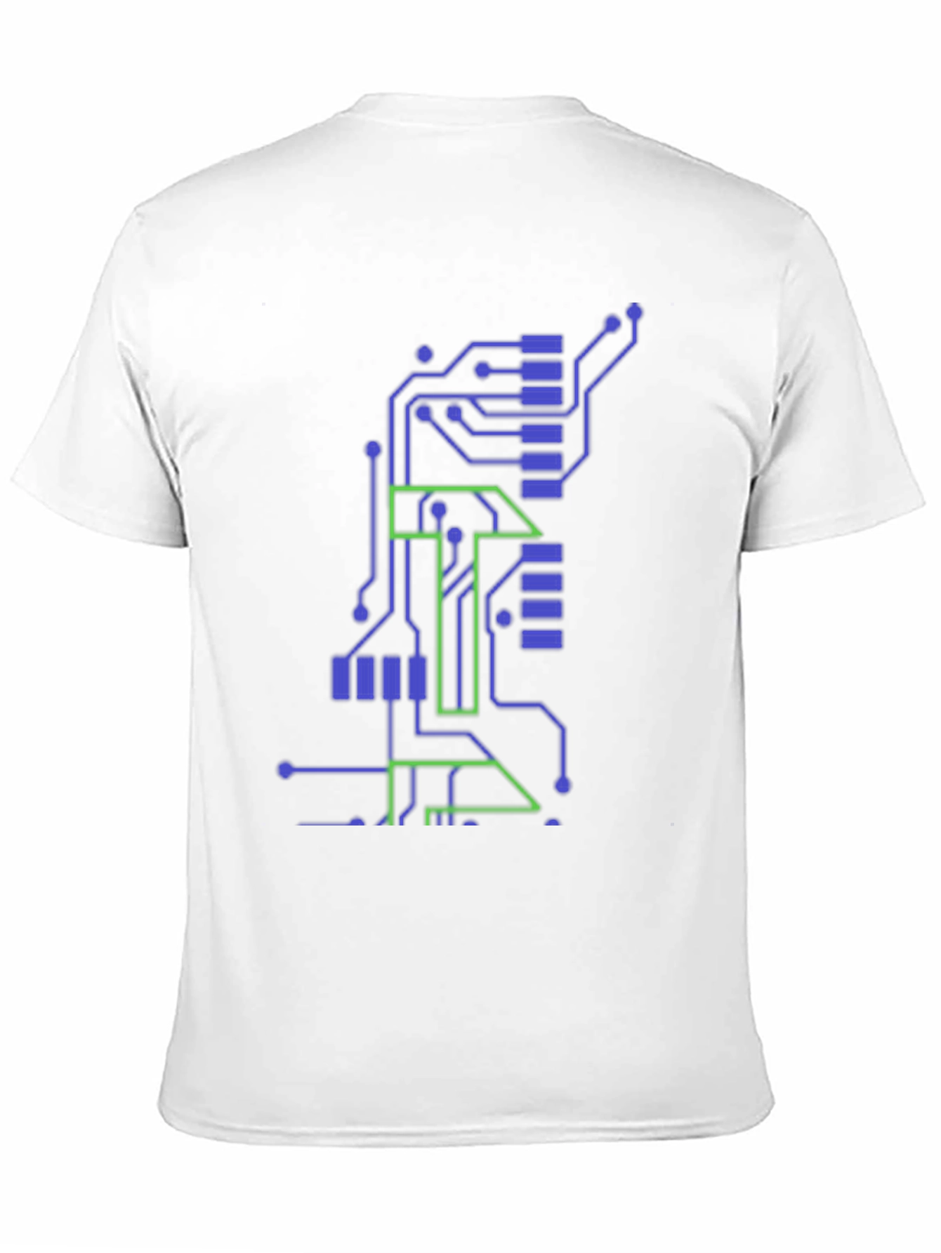 Tech Circuit Board Graphic Tee - Black Cotton T-Shirt