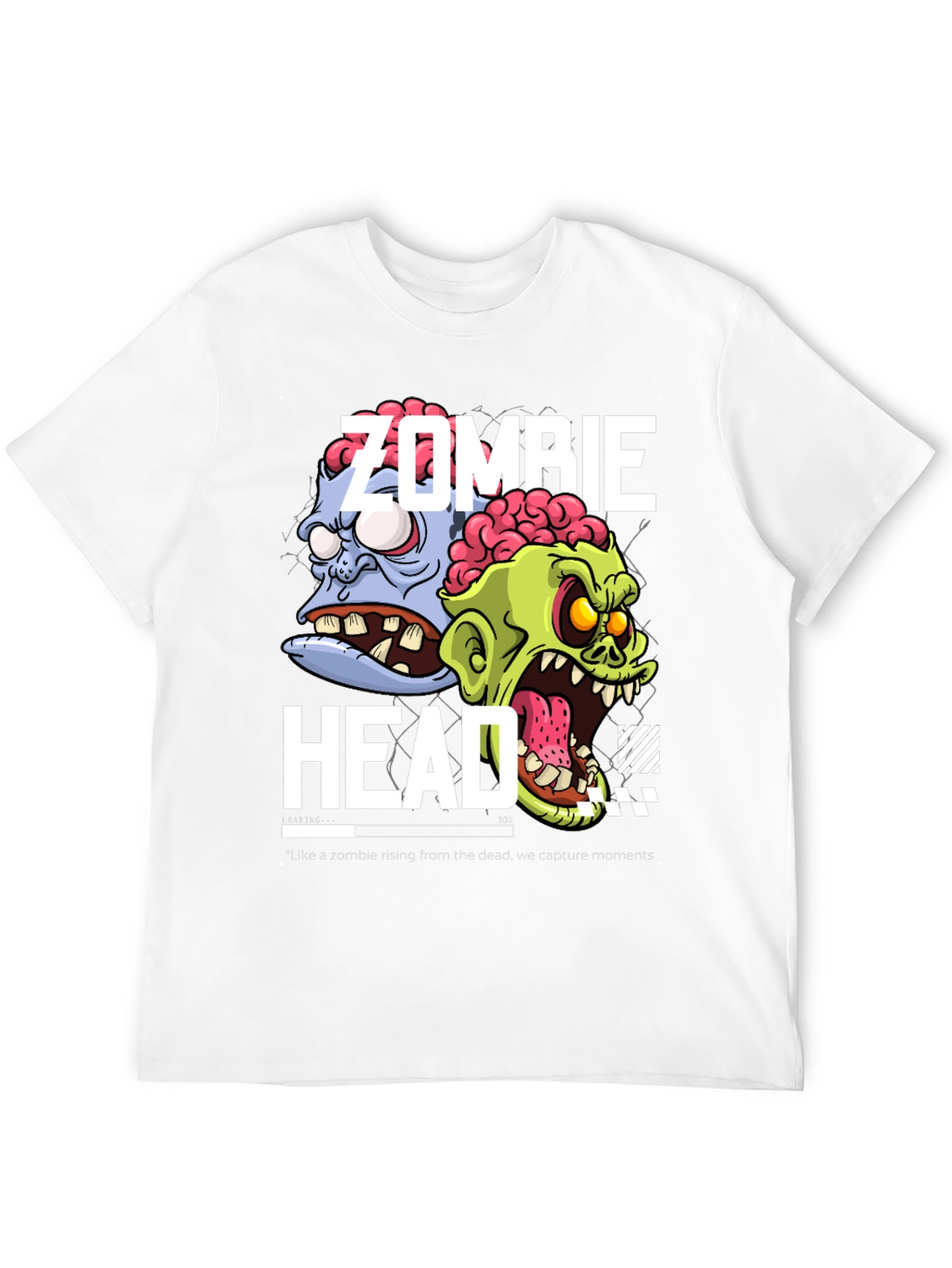 Zombie Head Graphic Print Black T-Shirt