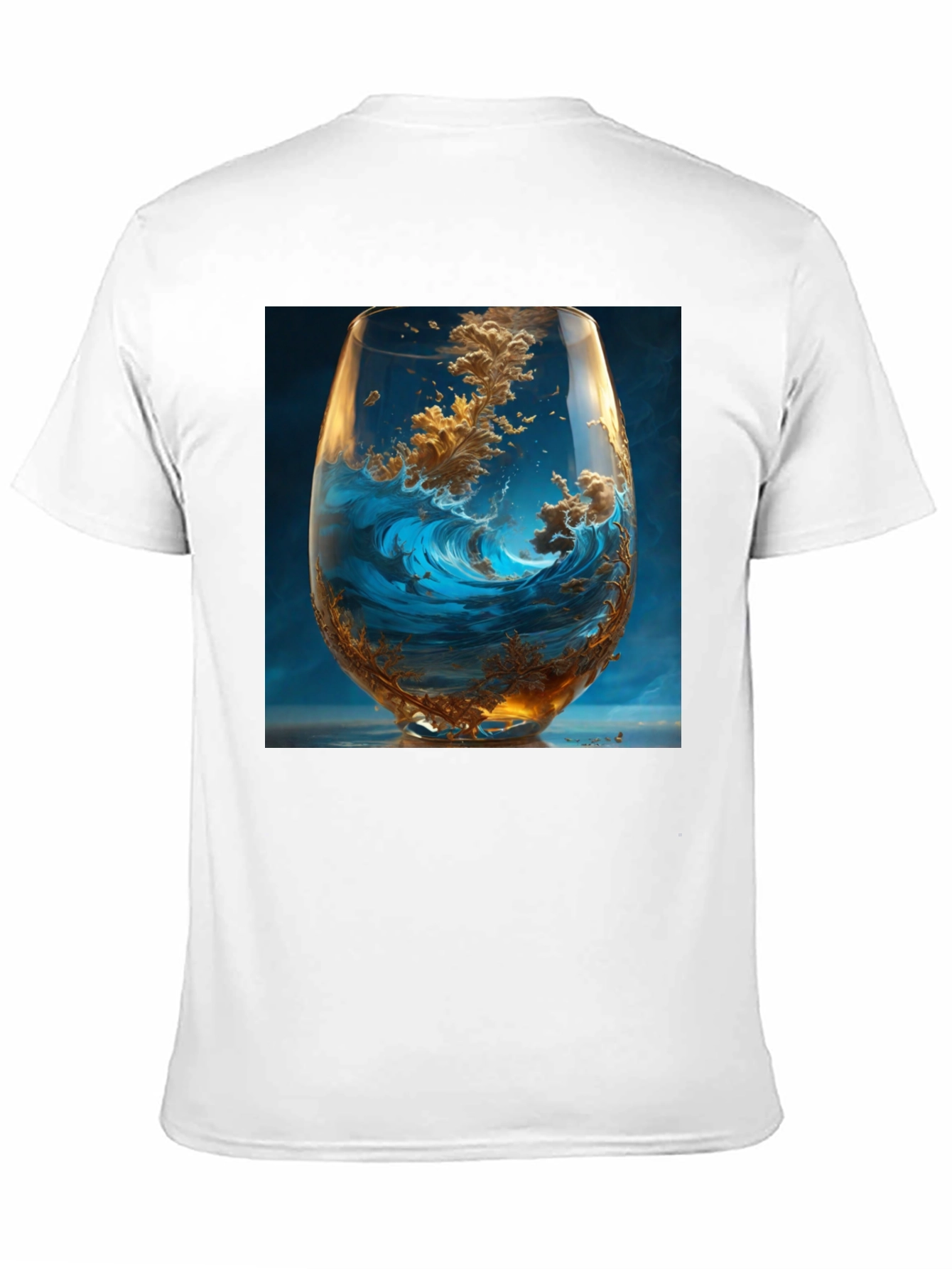 Ocean Wave in Wine Glass Graphic T-Shirt