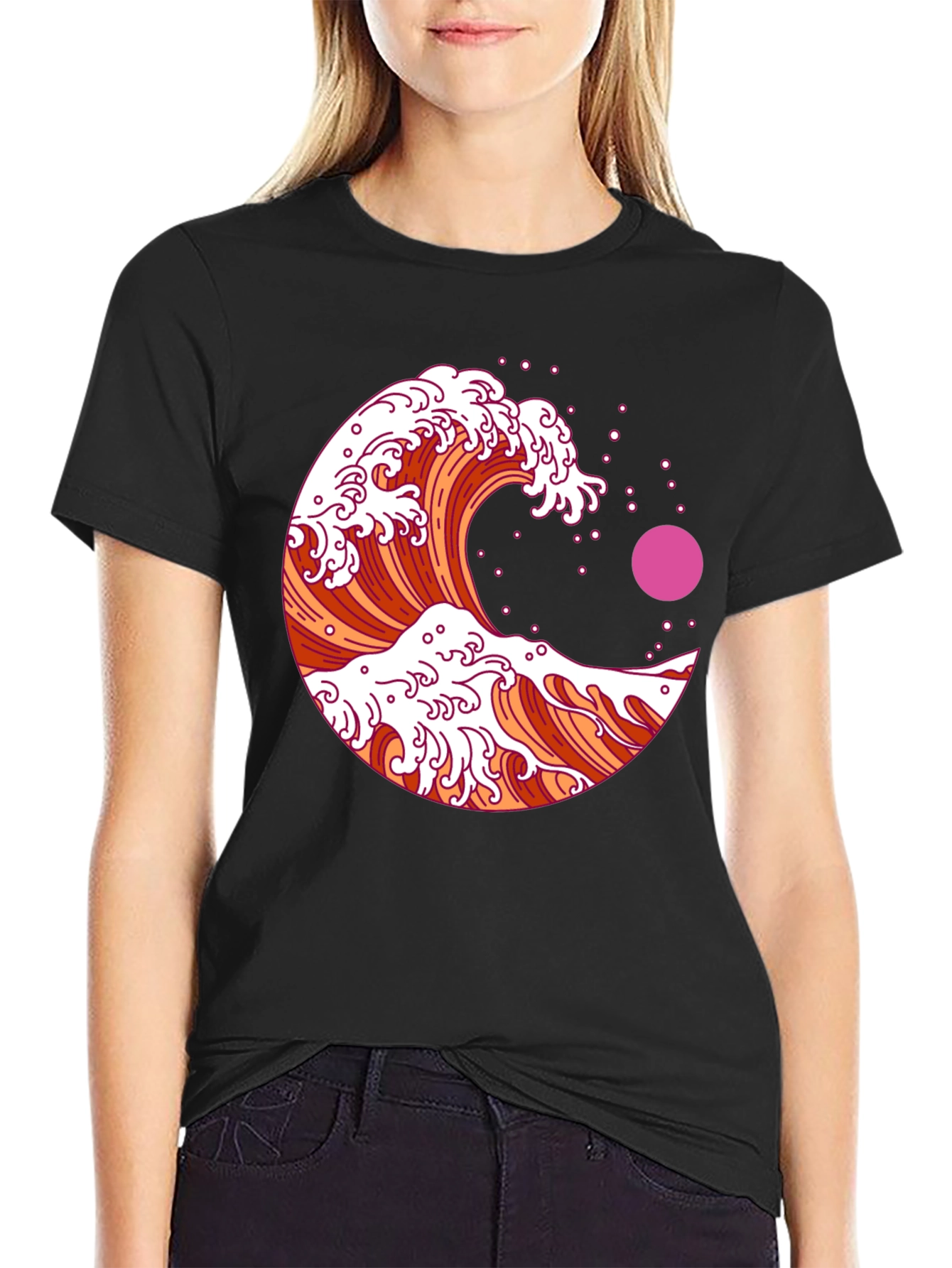 Great Wave Graphic Tee - Black