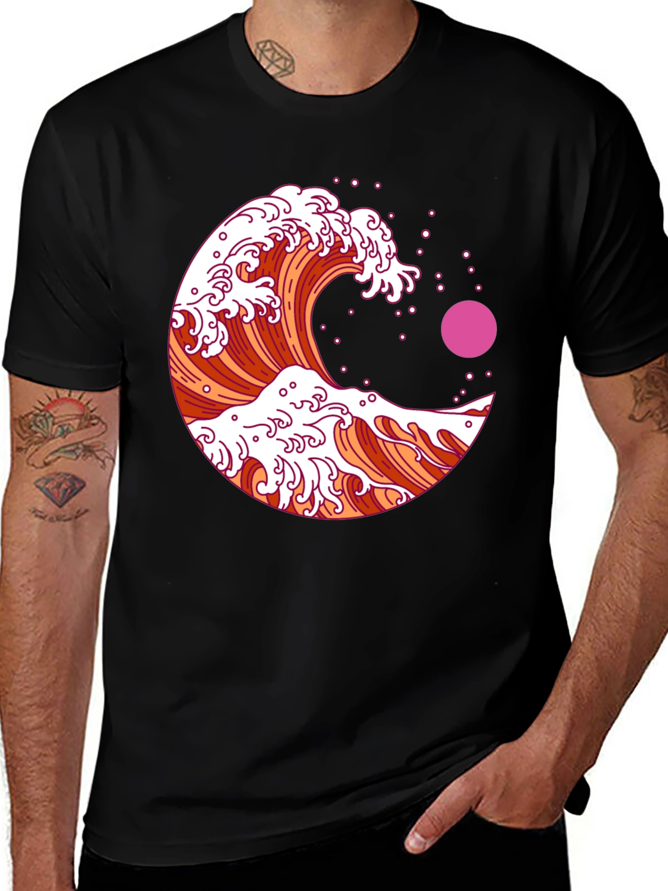 Great Wave Graphic Tee - Black