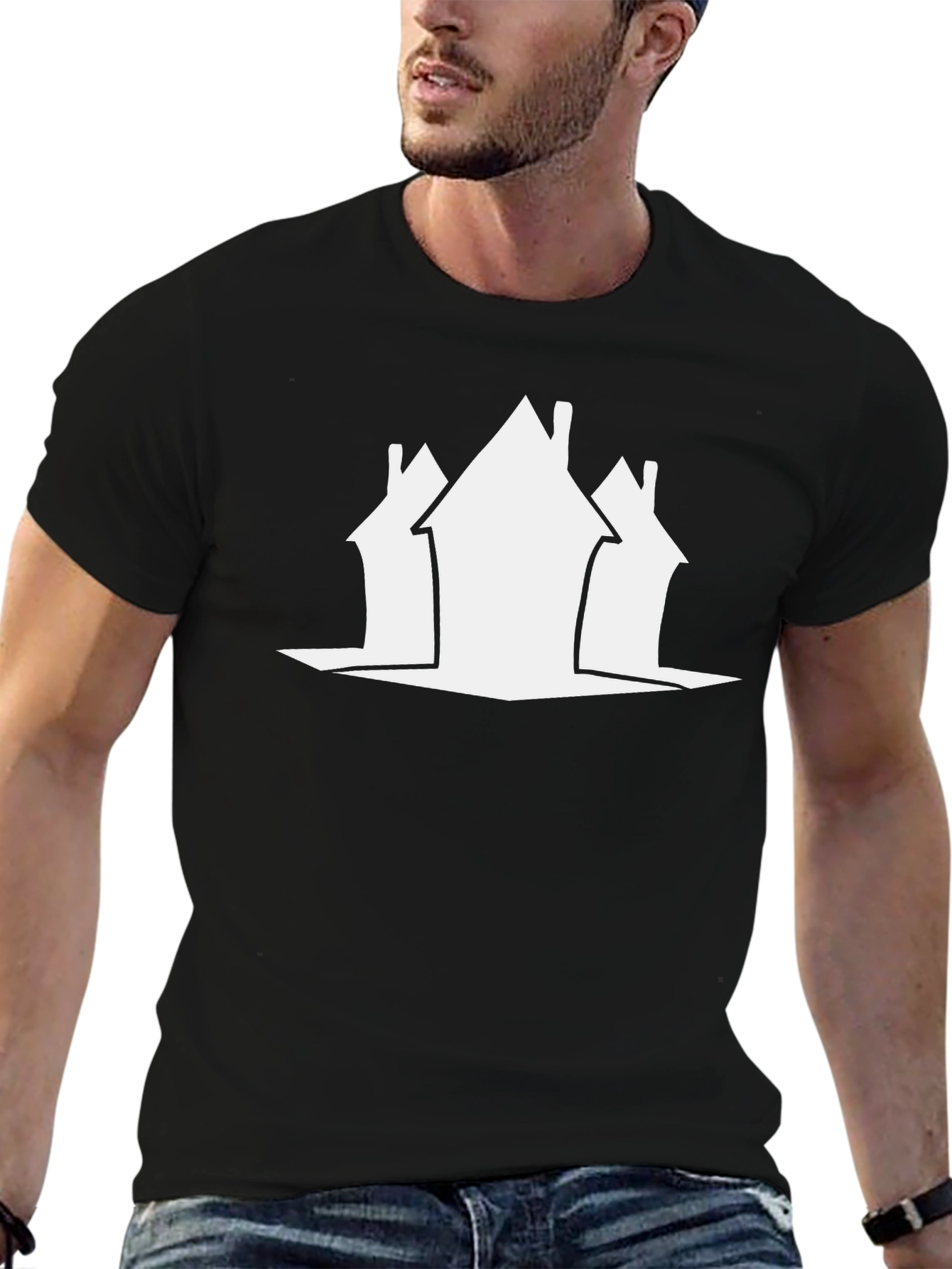 Abstract Houses Graphic Tee - Modern Streetwear