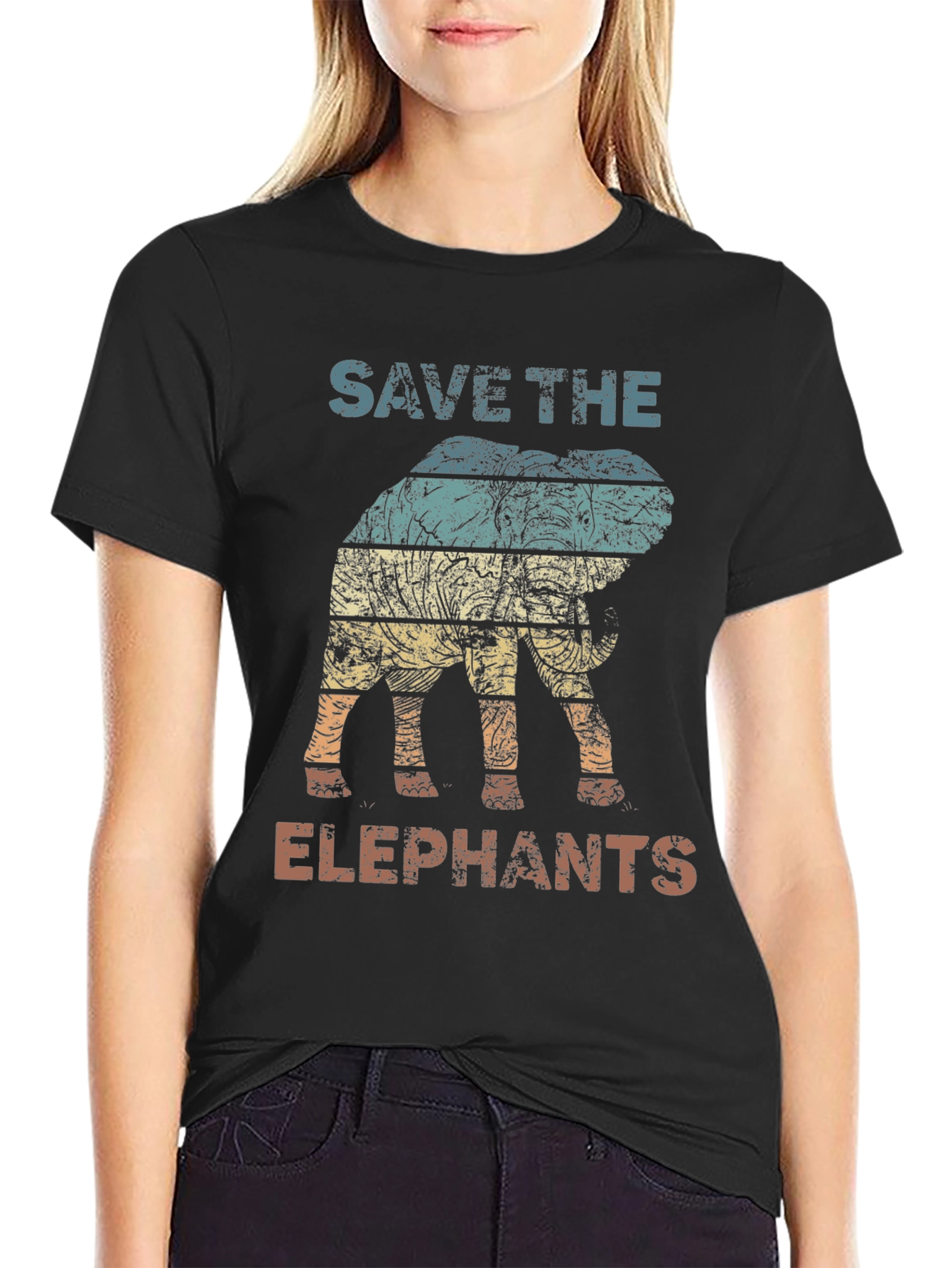 Save the Elephants Graphic Tee - Black