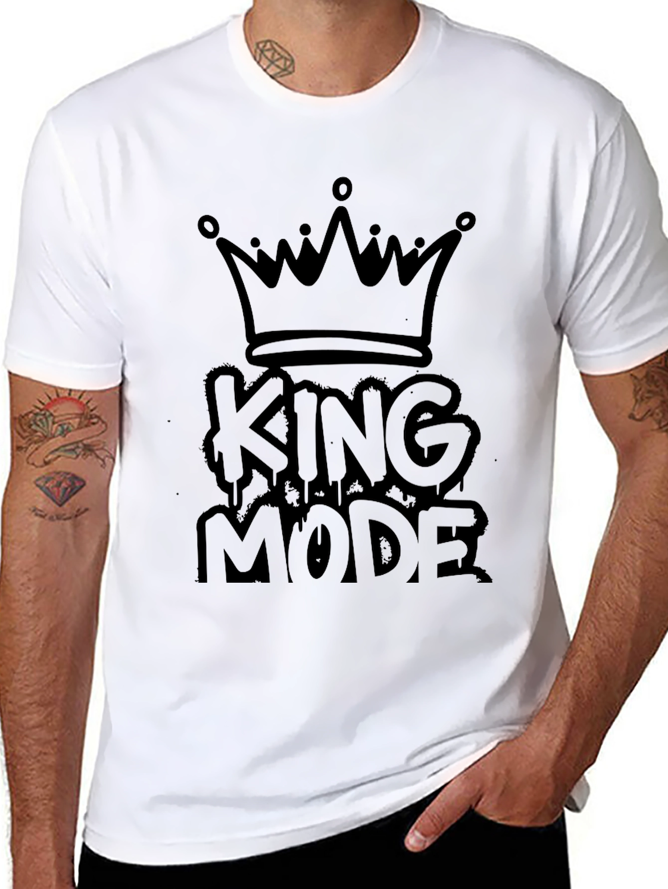 King Mode Black T-Shirt - Mens Fashion
