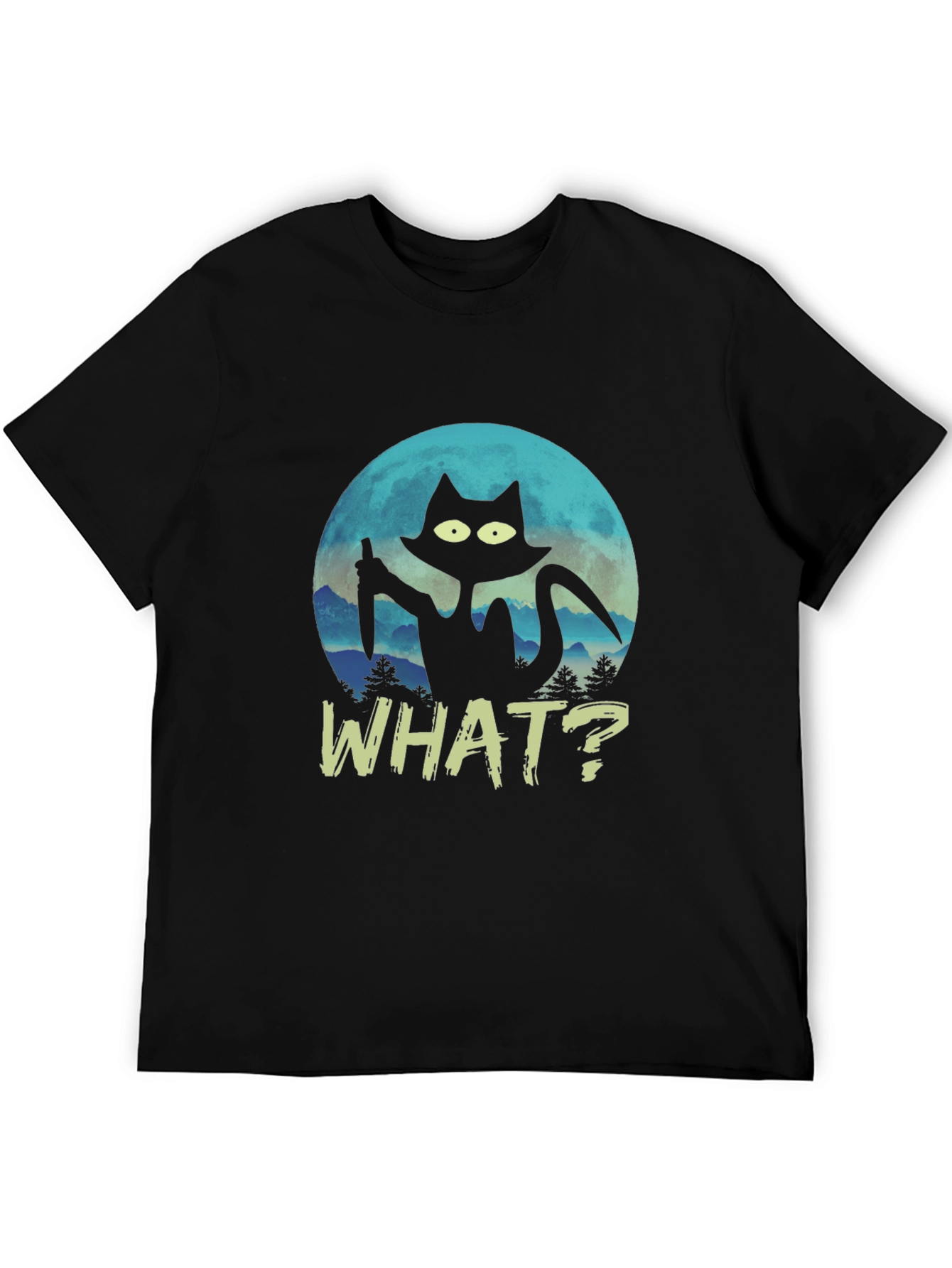 Black Cat Knife T-Shirt - What?