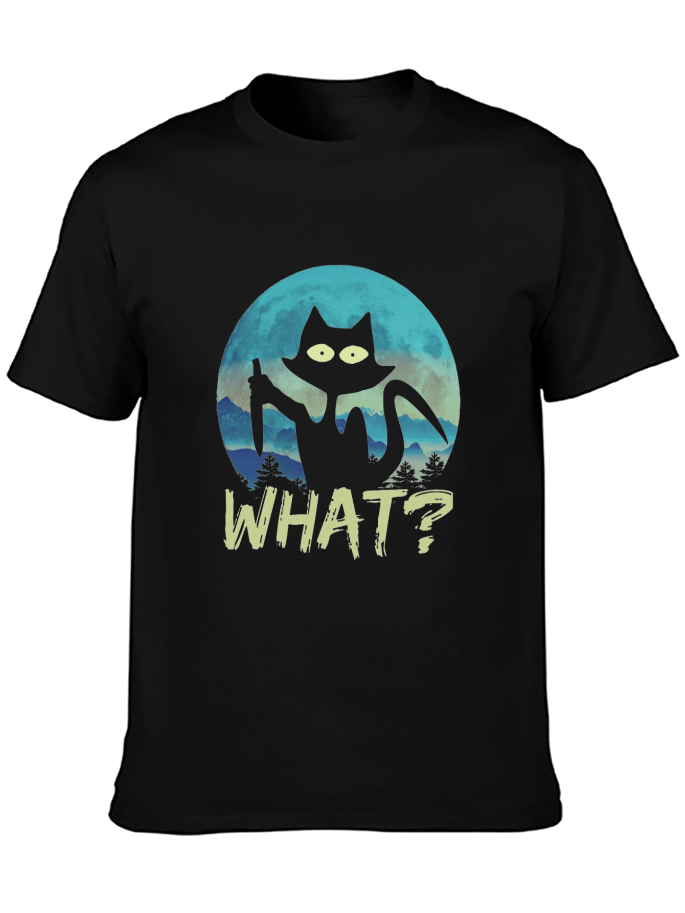 Black Cat Knife T-Shirt - What?