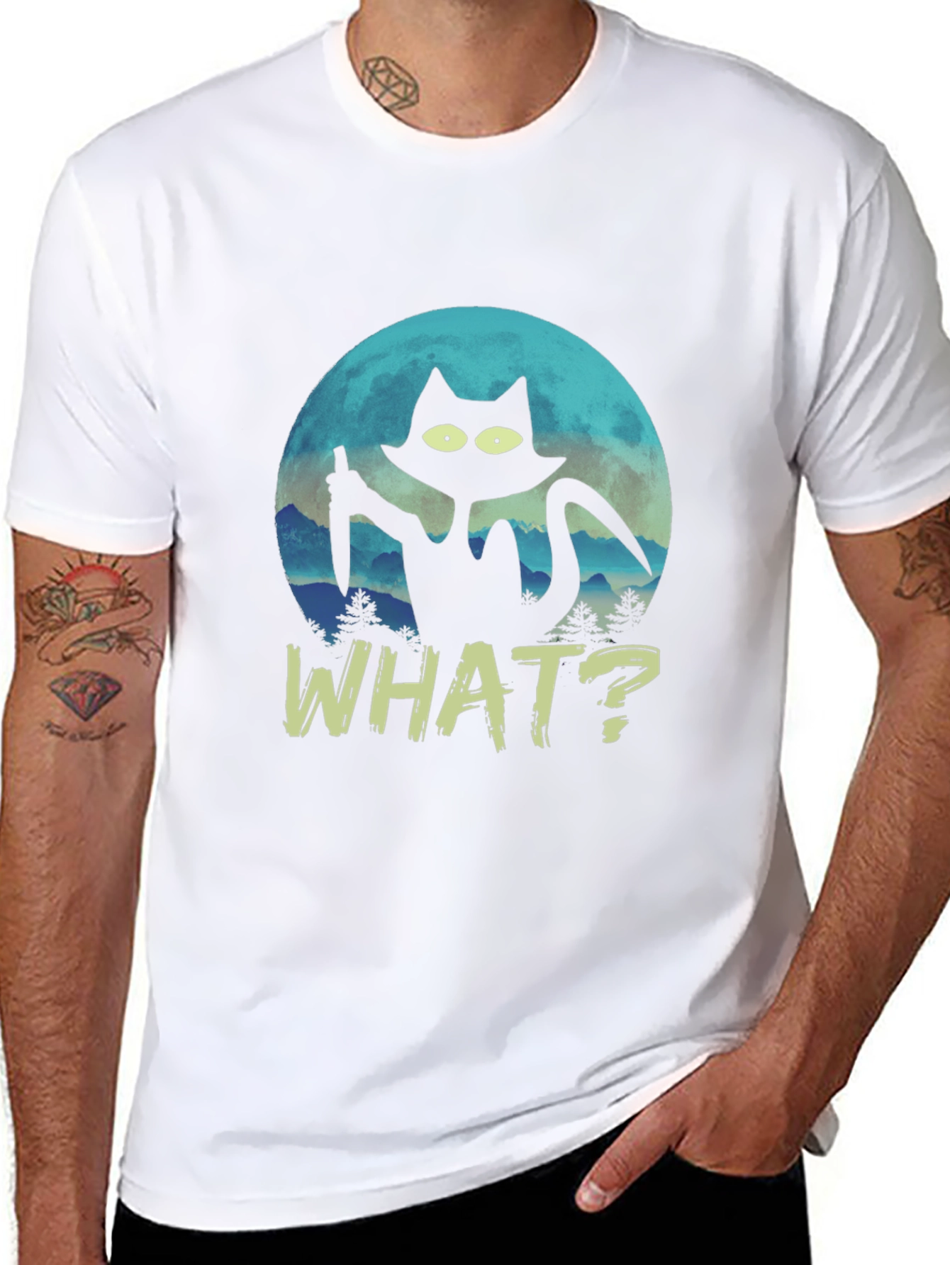 Black Cat Knife T-Shirt - What?