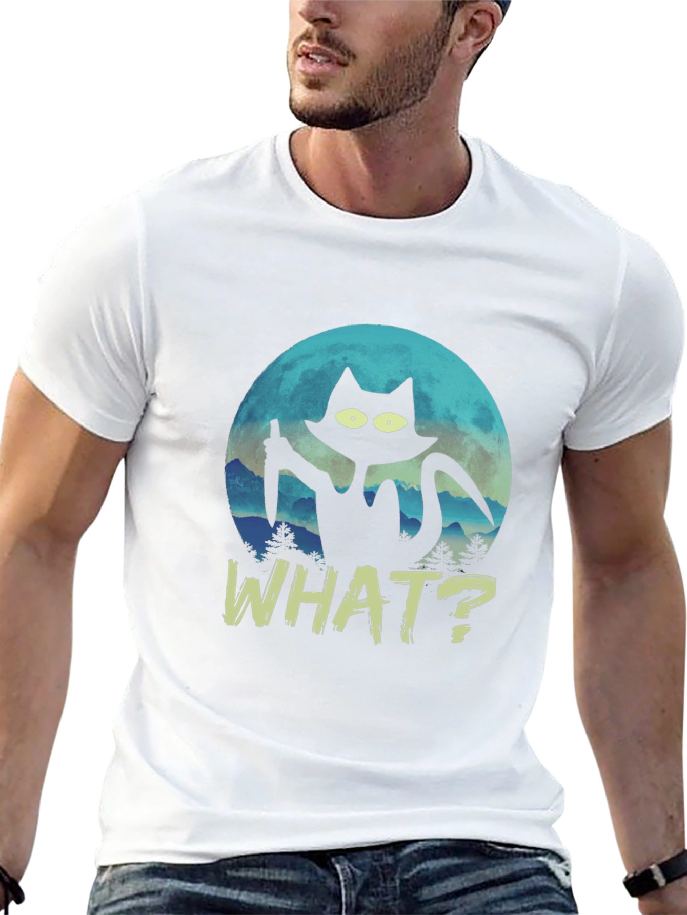 Black Cat Knife T-Shirt - What?