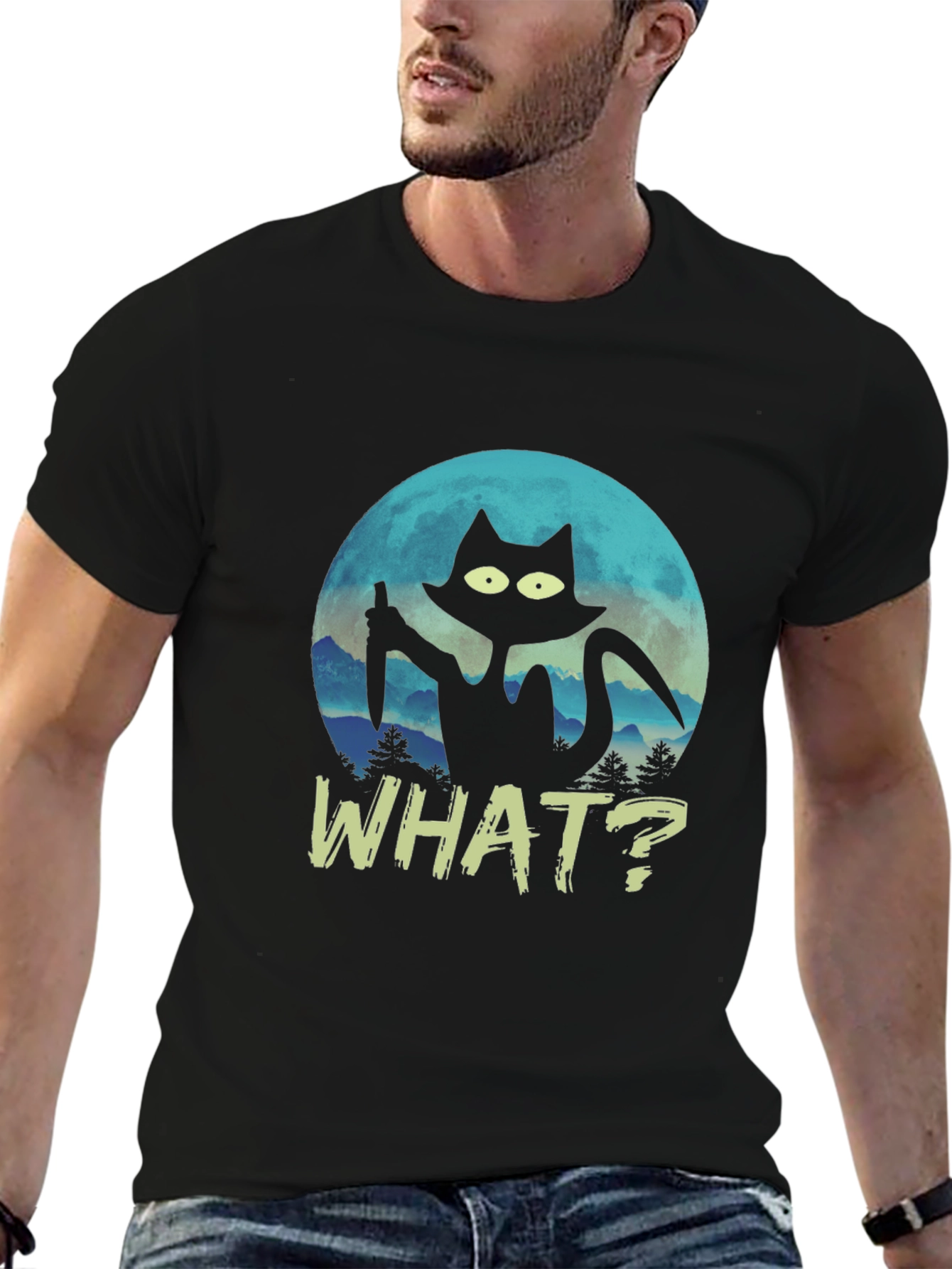 Black Cat Knife T-Shirt - What?