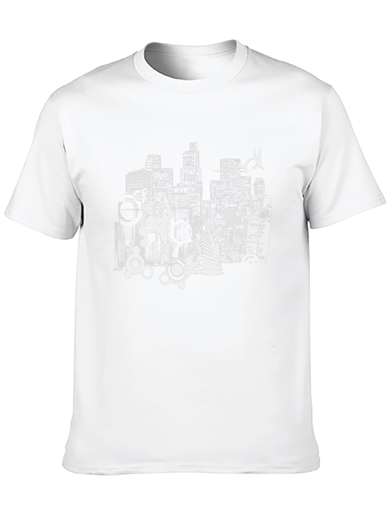 Urban Cityscape Graphic Tee - Black